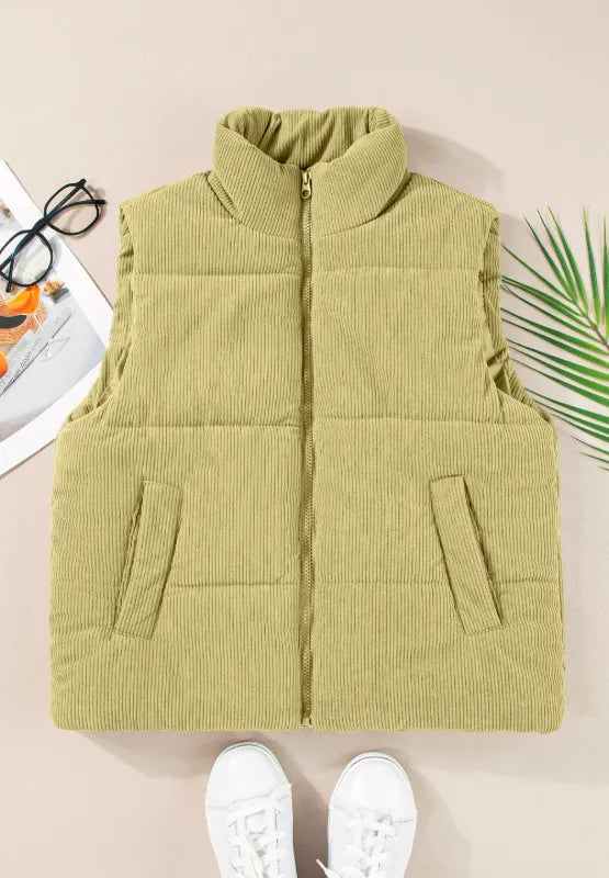 New Horizon Zip Up Turtleneck Vest Coat