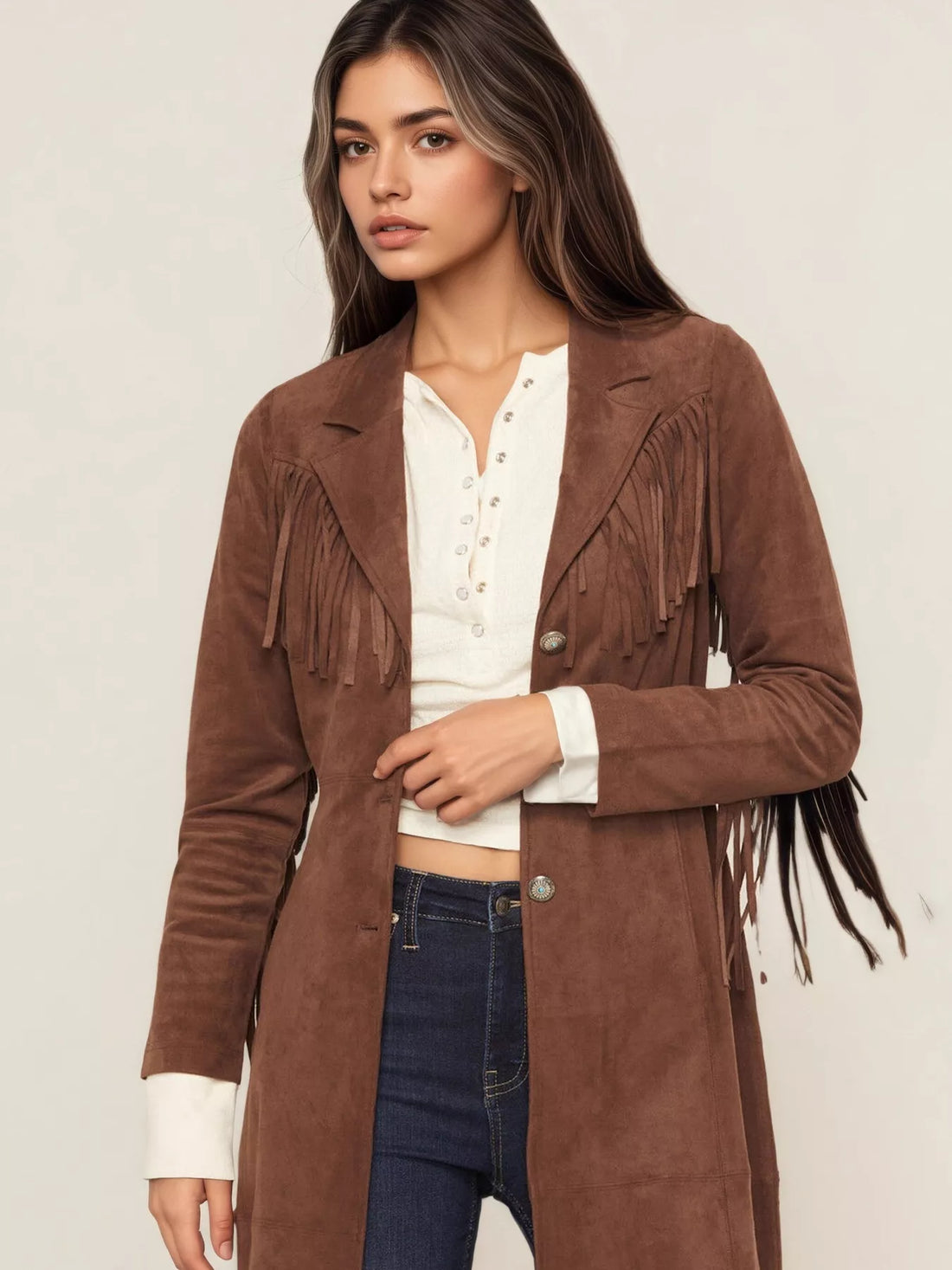 Midnight Fringe Statement Coat