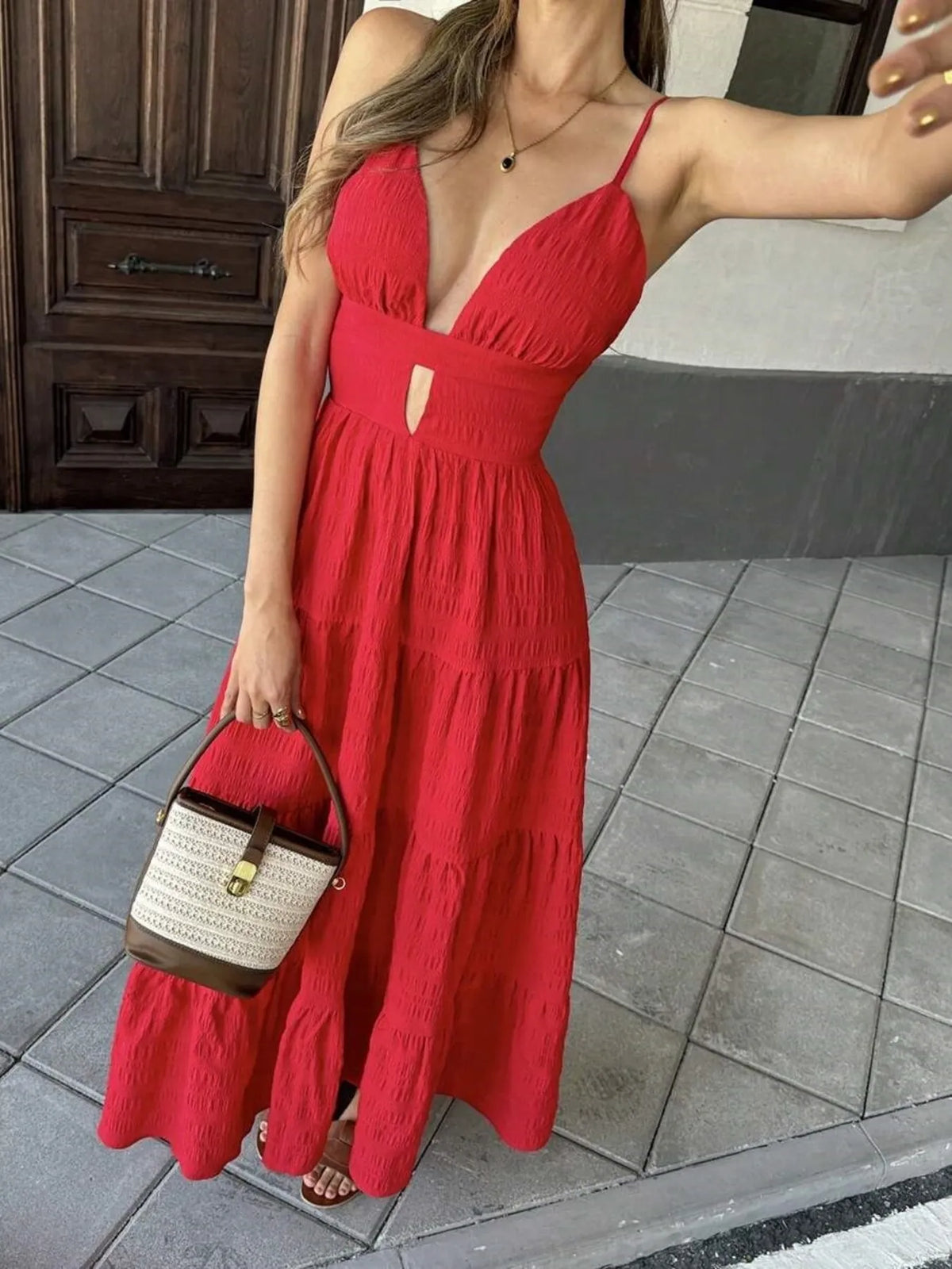 City Allure Tiered Maxi Dress