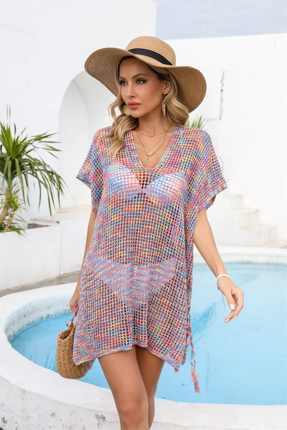 Angel Muse Openwork Slit Cover-Up