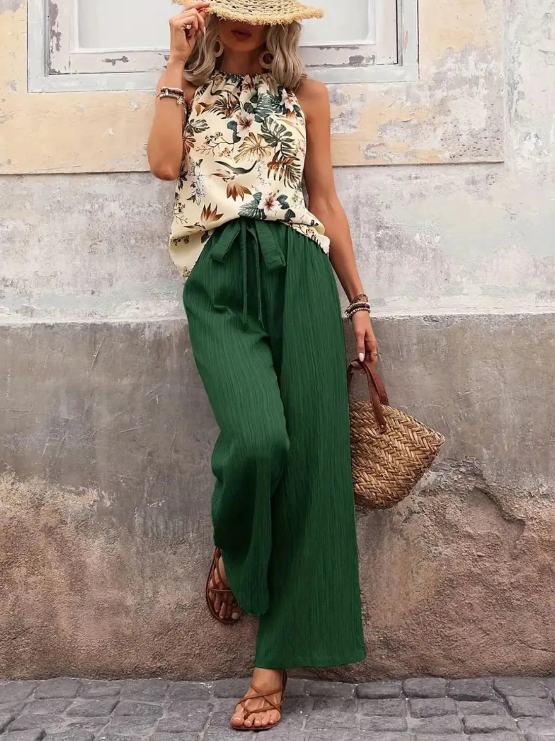 Sunset Flow Tank & Wide-Leg Pants Set