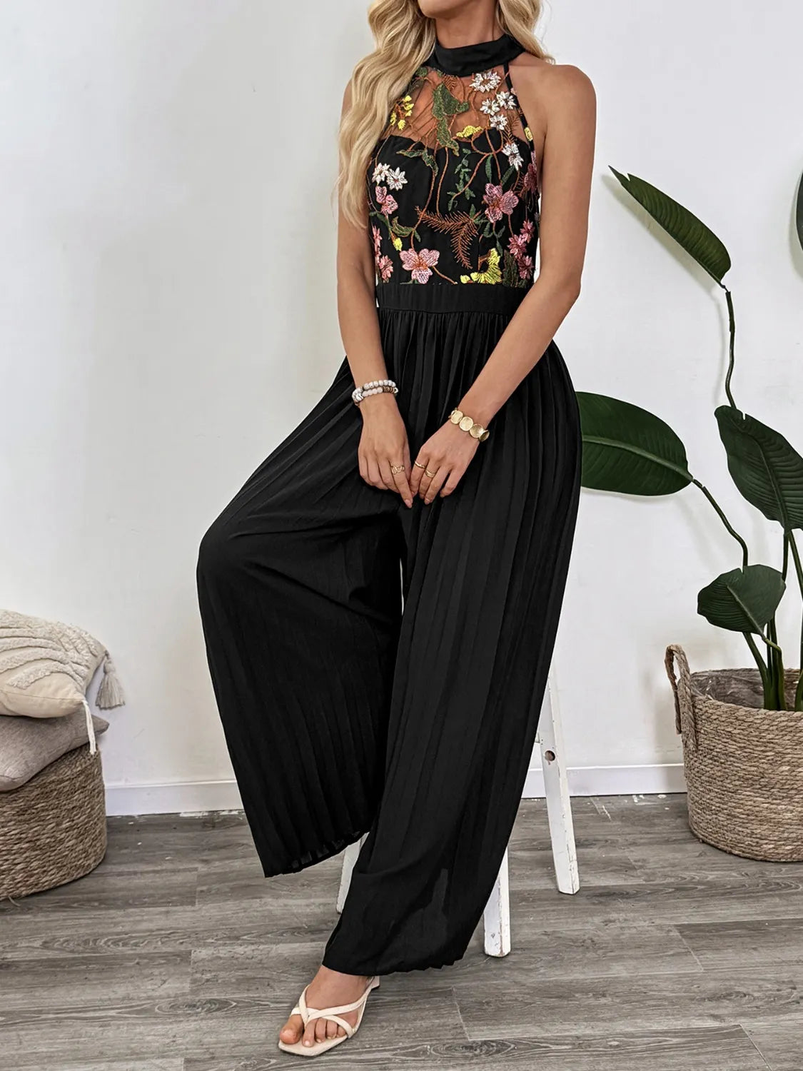 Amalfi Garden Embroidered Jumpsuit