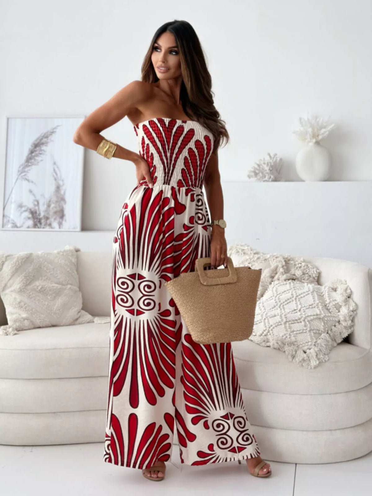 Modern Muse Strapless Wide-Leg Jumpsuit