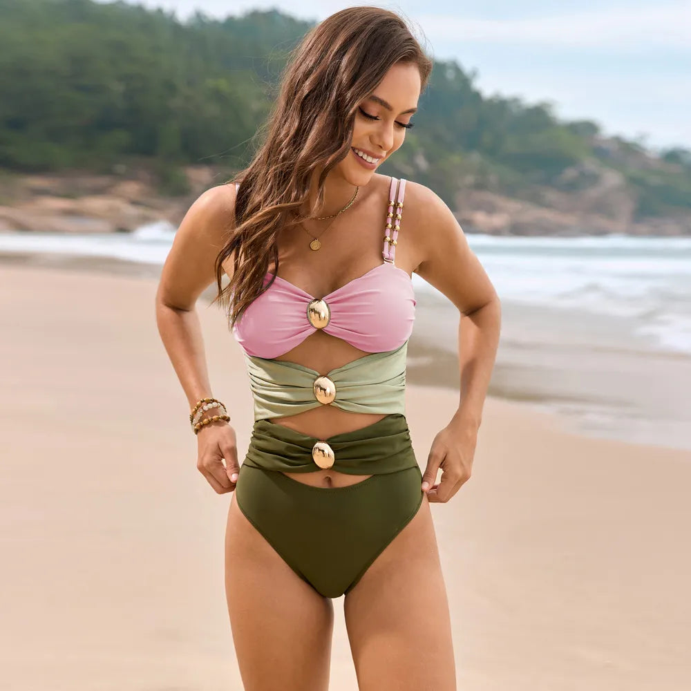 Dockside Drift Sweetheart Neck Swimwear