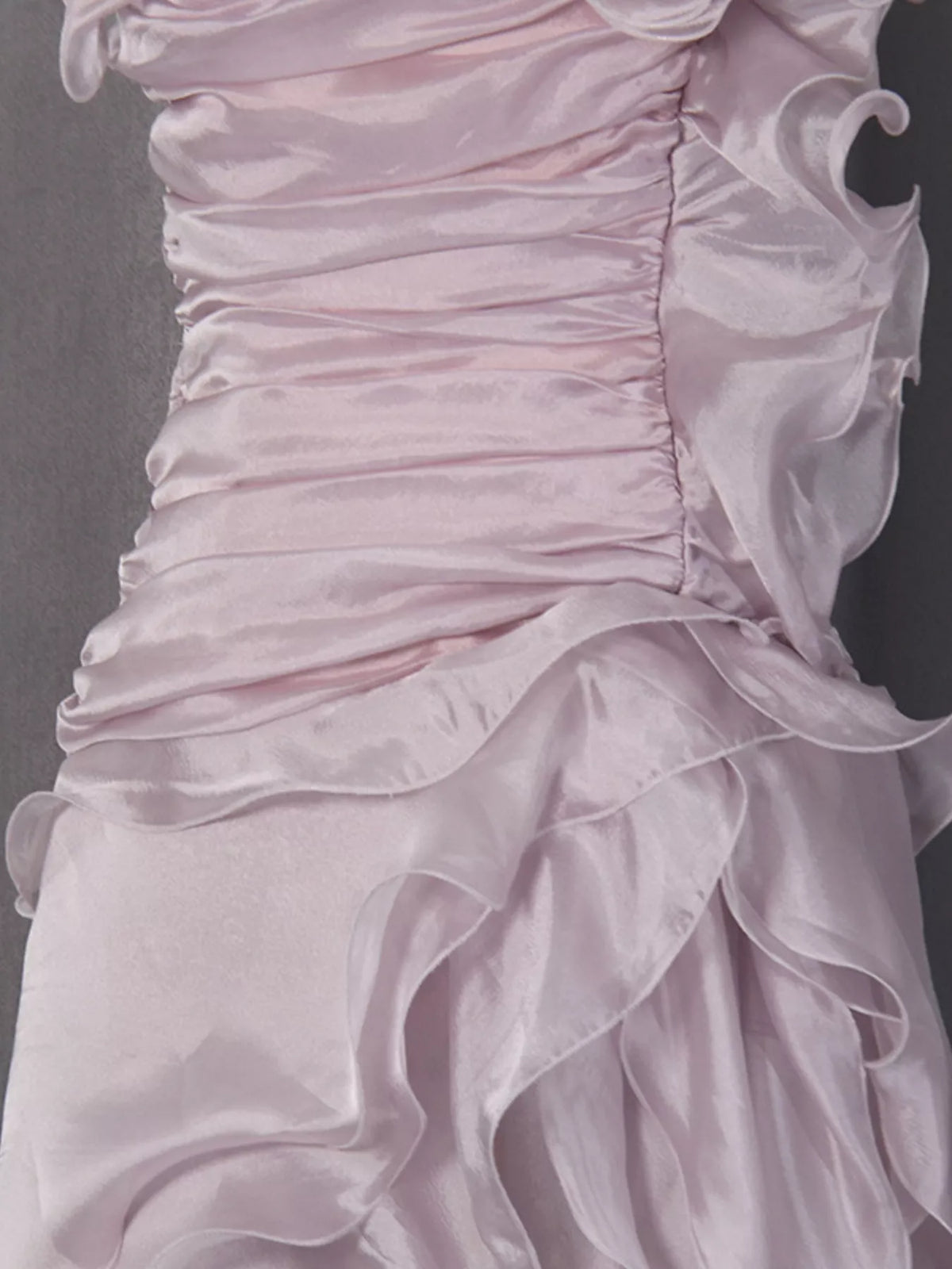 Lavender Glow Ruffled Strapless Dress