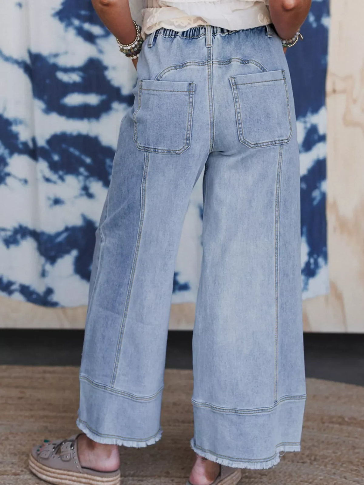 Downtown Drawstring Raw Hem Jeans
