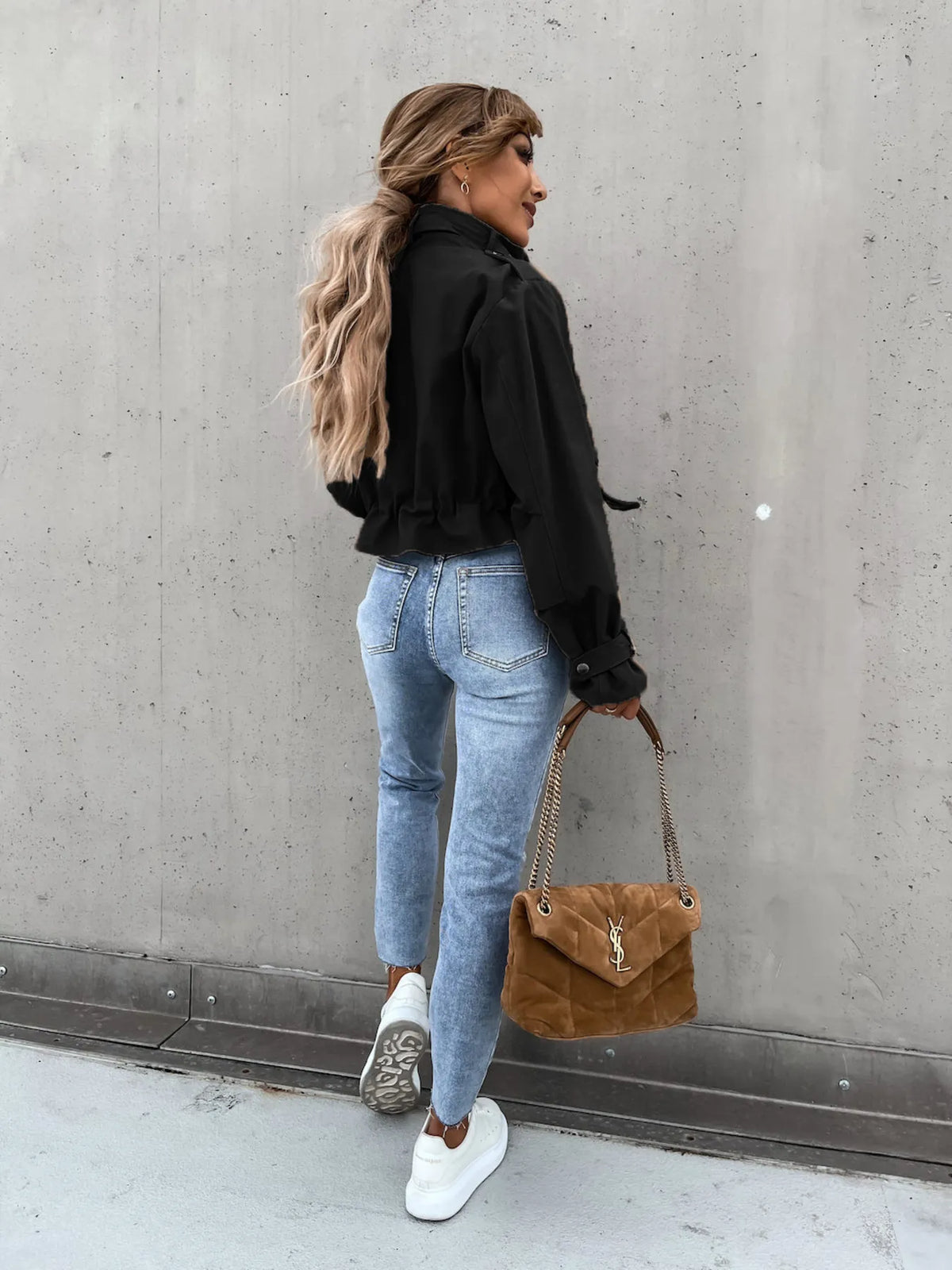 Noir Muse Snap Down Long Sleeve Jacket