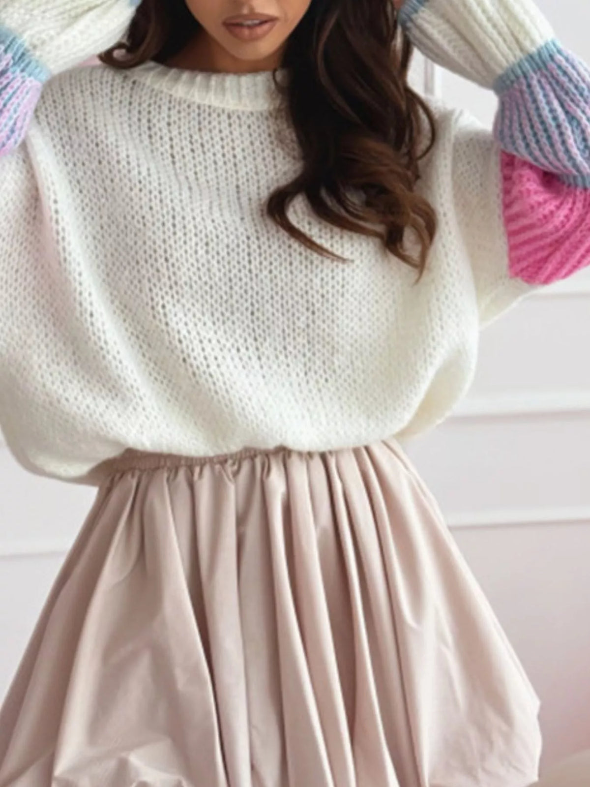 City Contrast Color Block Sweater