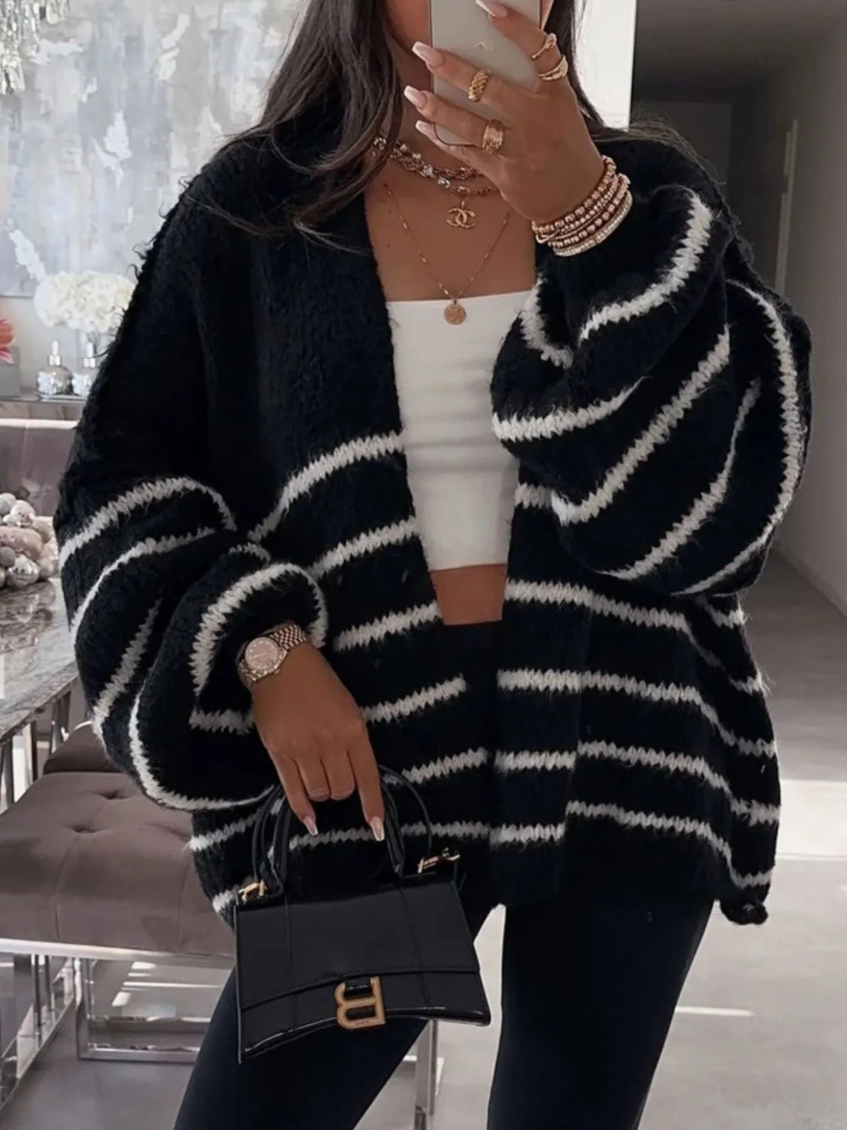 Industrial Muse Striped Cardigan