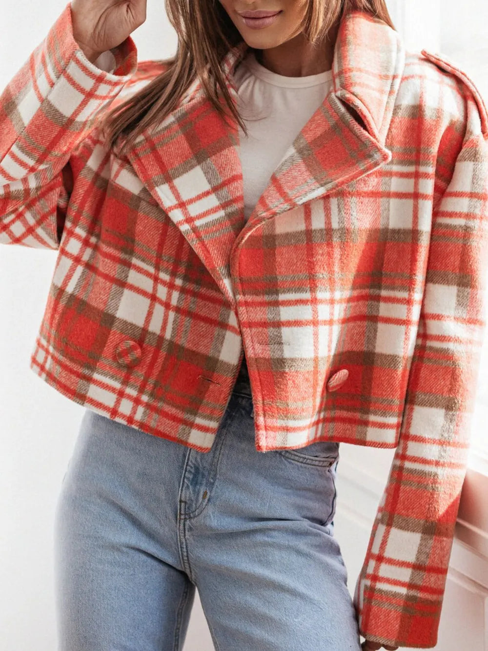 Foundry Glow Plaid Cropped Jacket