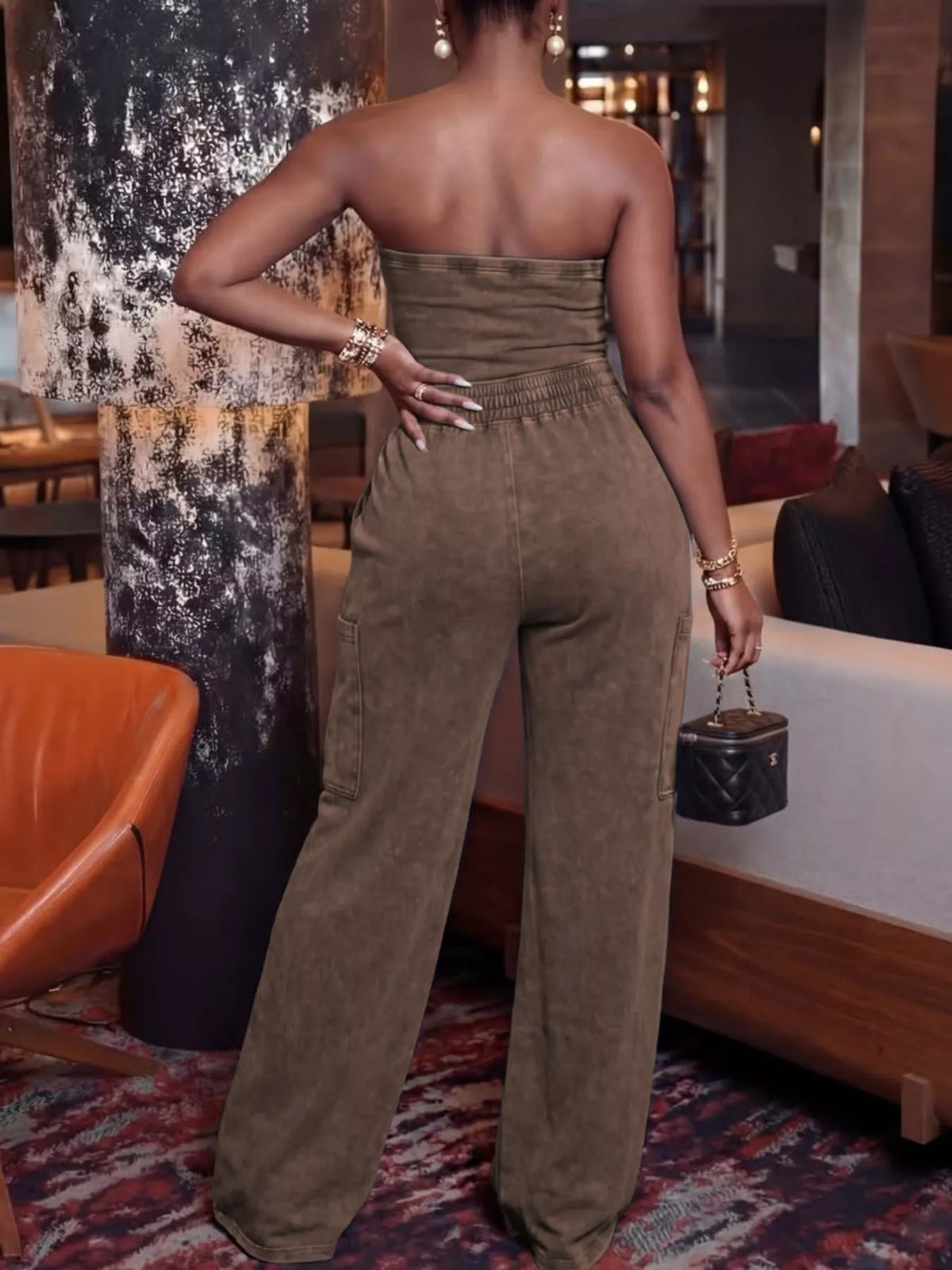 Golden Hour Strapless Wide-Leg Jumpsuit