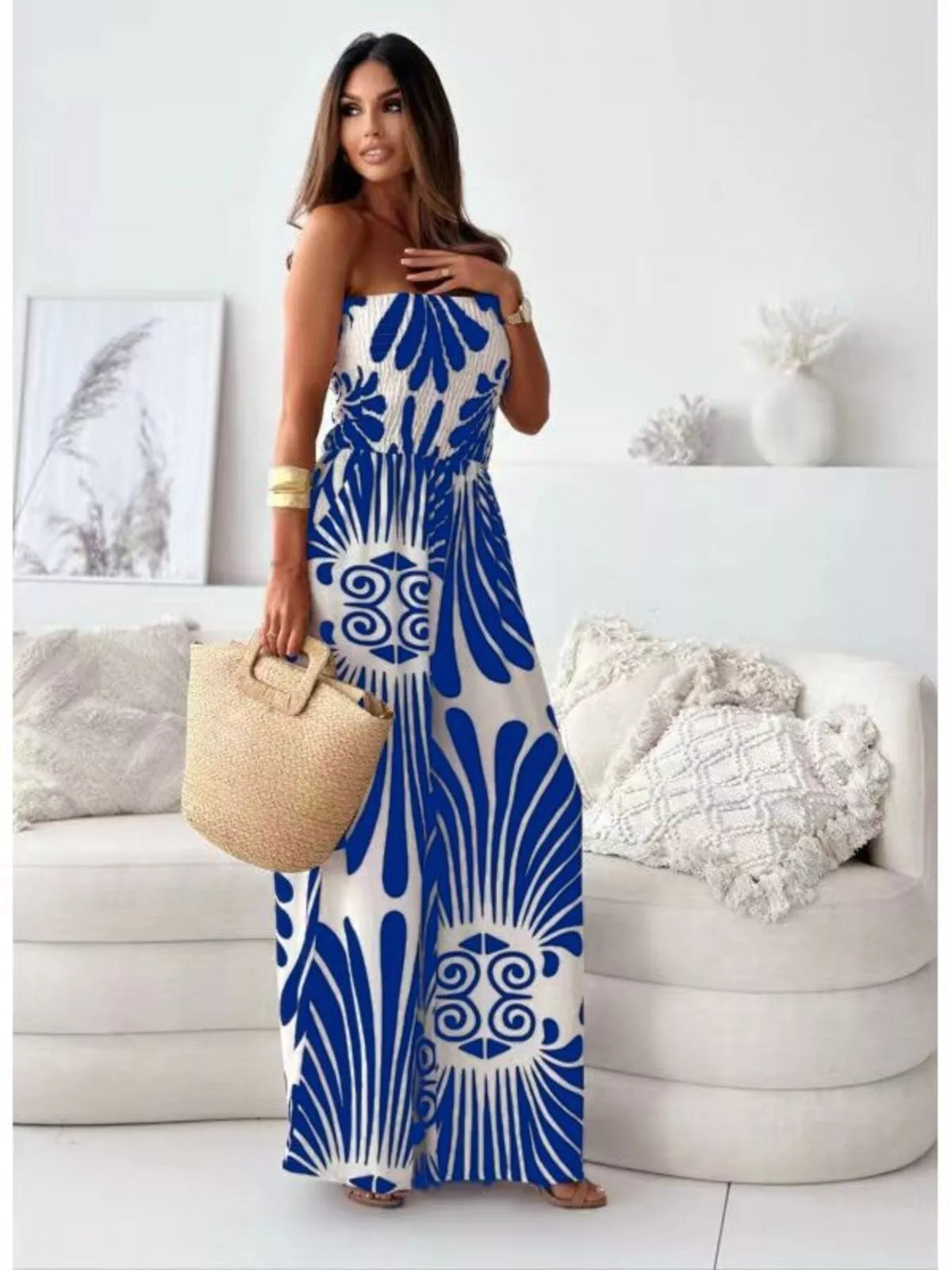 Modern Muse Strapless Wide-Leg Jumpsuit