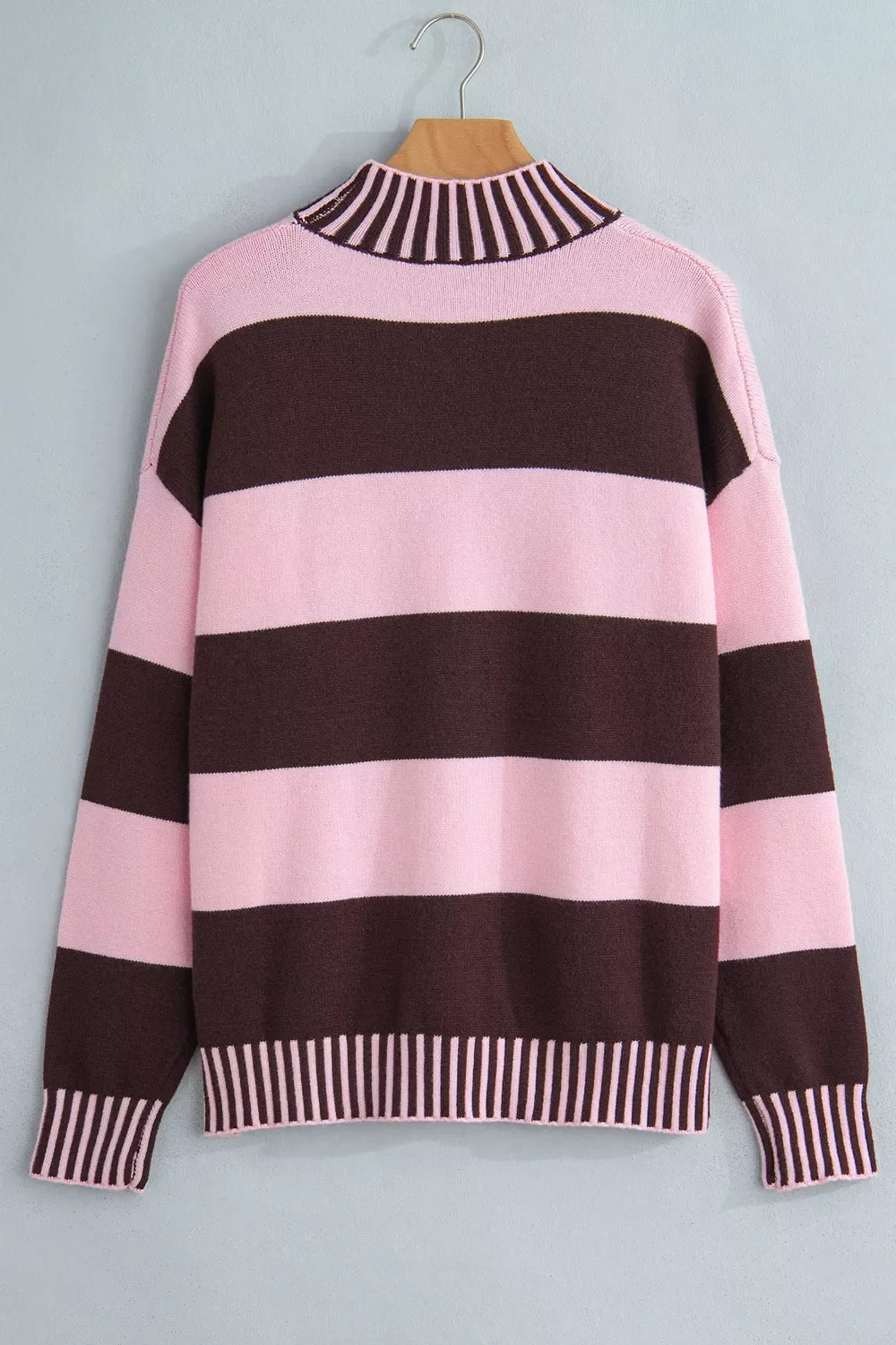 Cozy Corner Stripe Contrast Dropped Shoulder Sweater