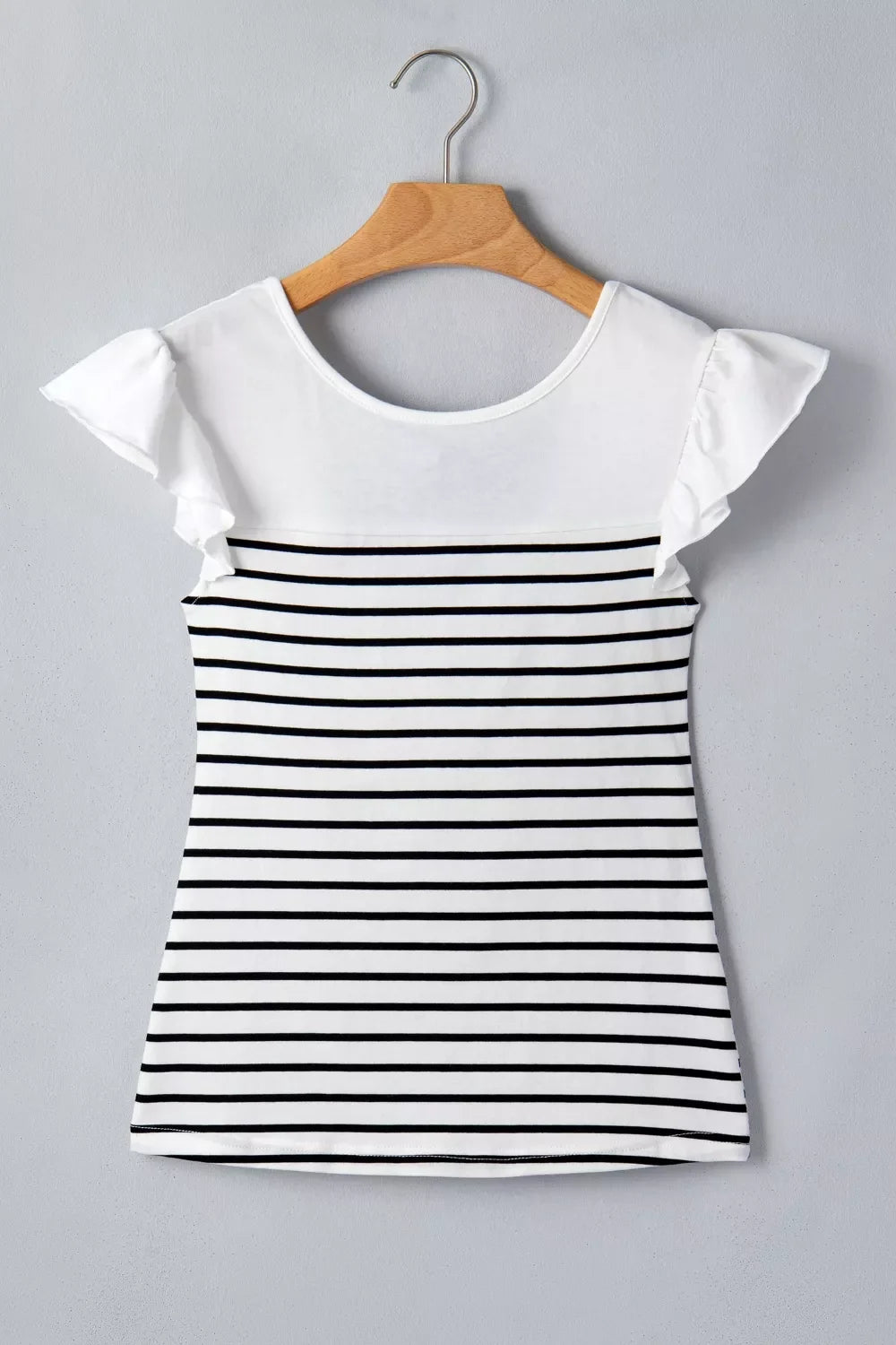 City Bow Back Stripe Ruffle Tank