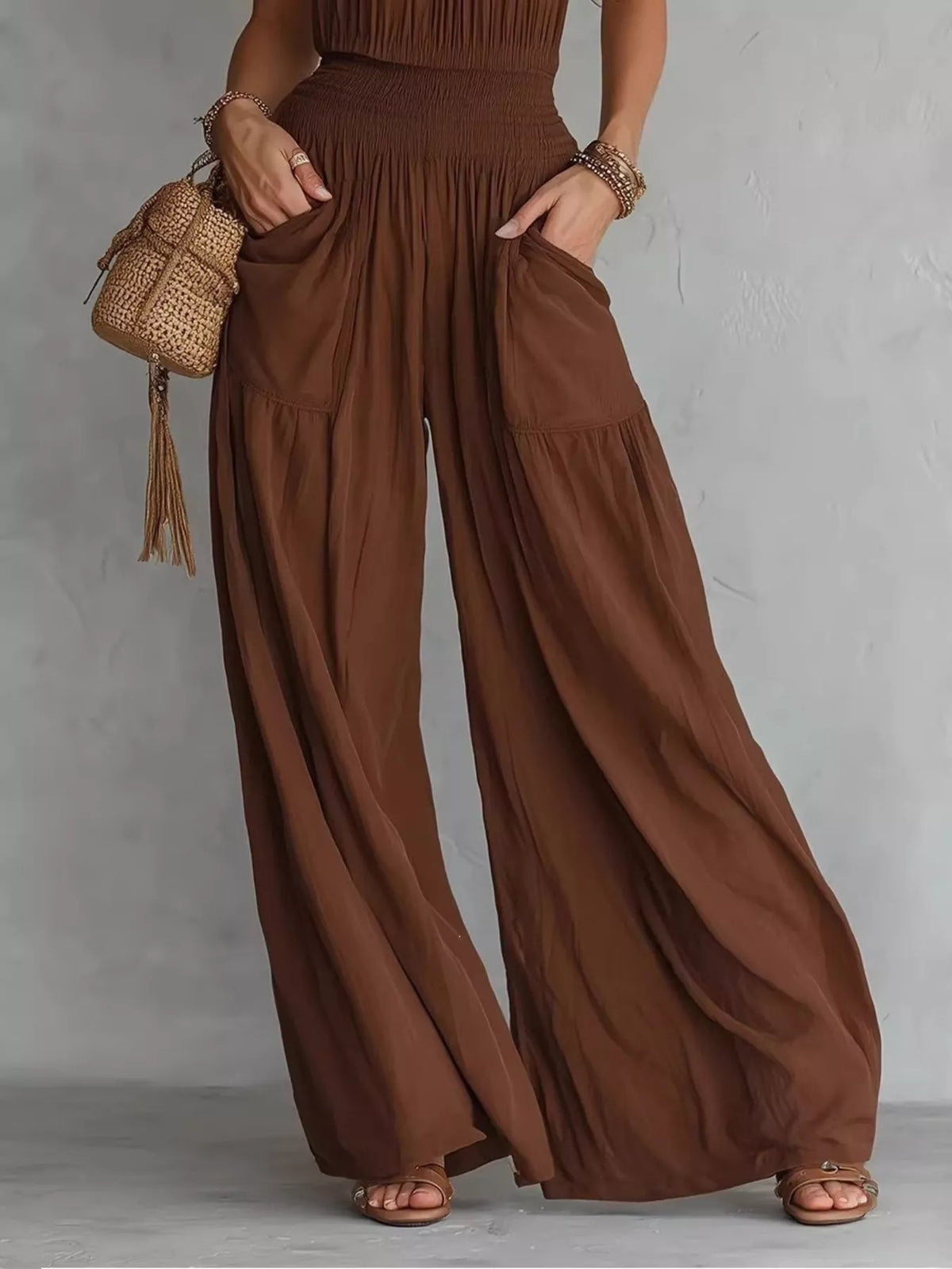 Waterfront Chic Halter Neck Wide-Leg Jumpsuit