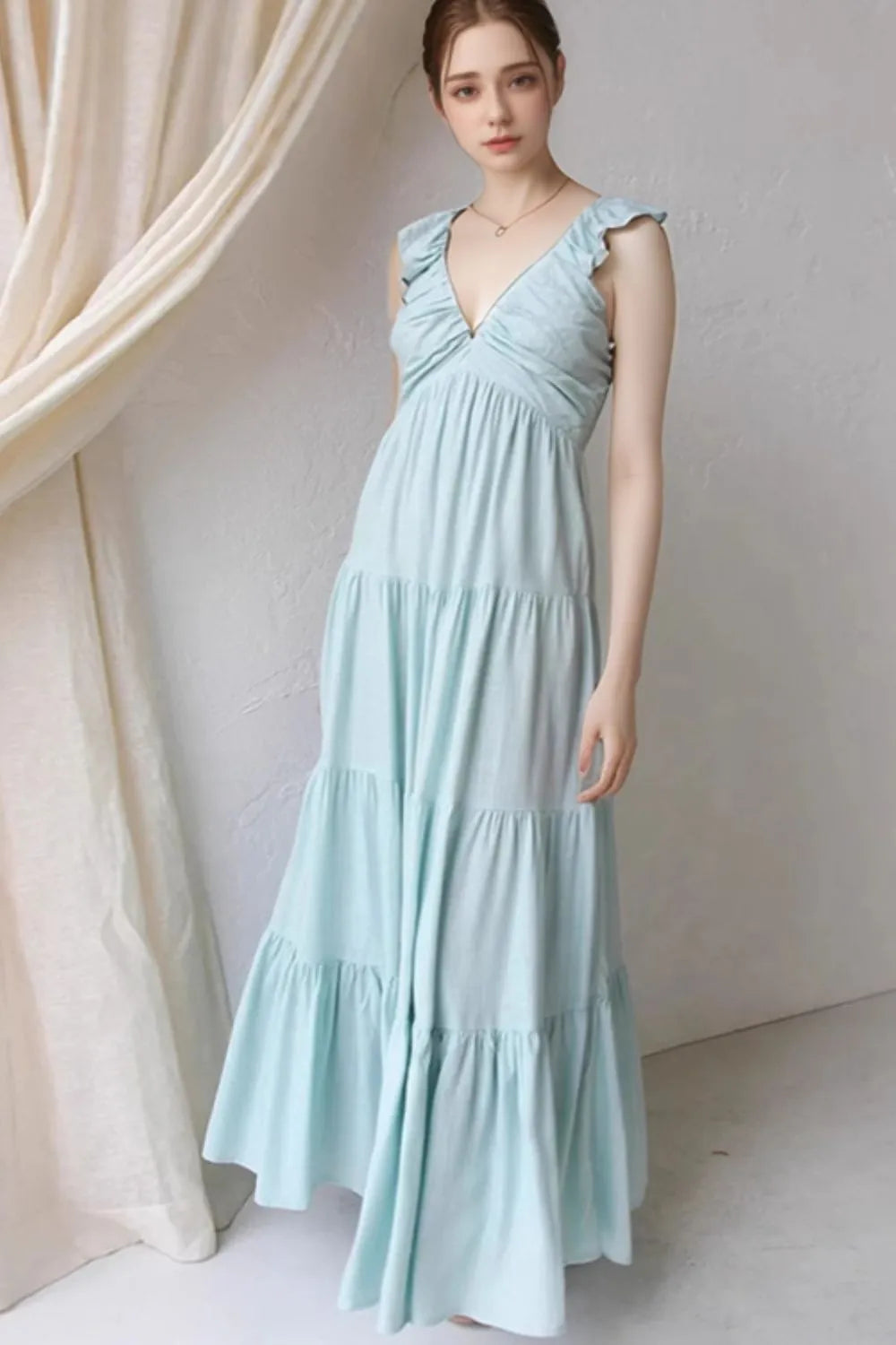 Willow Ruffle V-Neck Tiered Dress