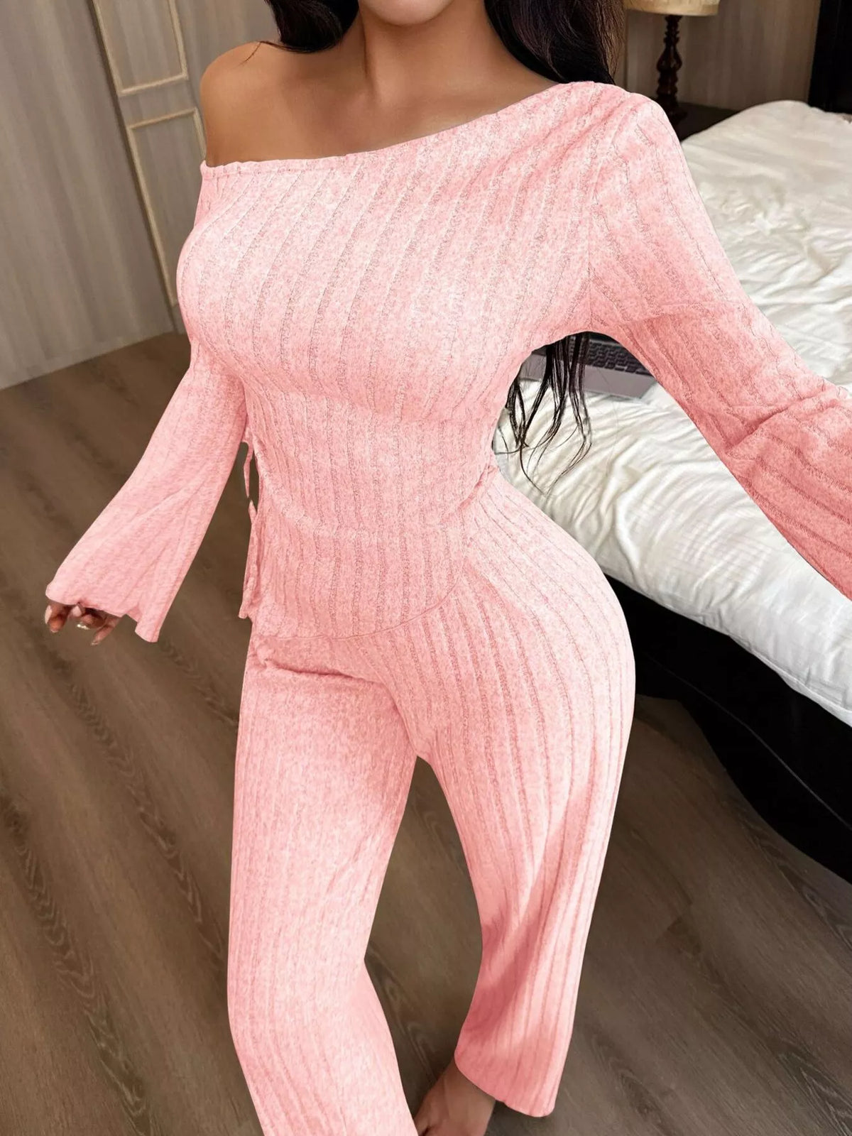 Loft Living Ribbed Knit Top & Pants Set