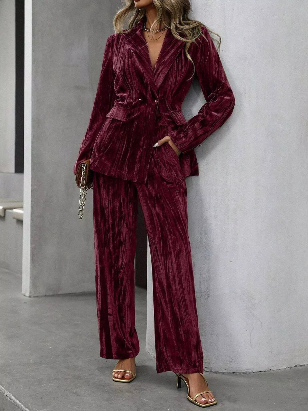 City Executive Lapel Blazer & Pants Set