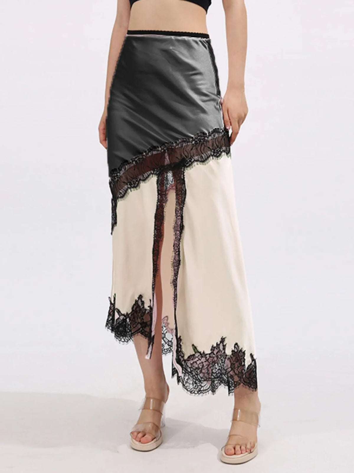 Midnight Muse Lace Trim Skirt
