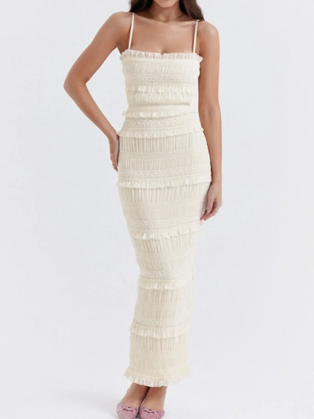 Golden Hour Frill Tiered Maxi Cami Dress