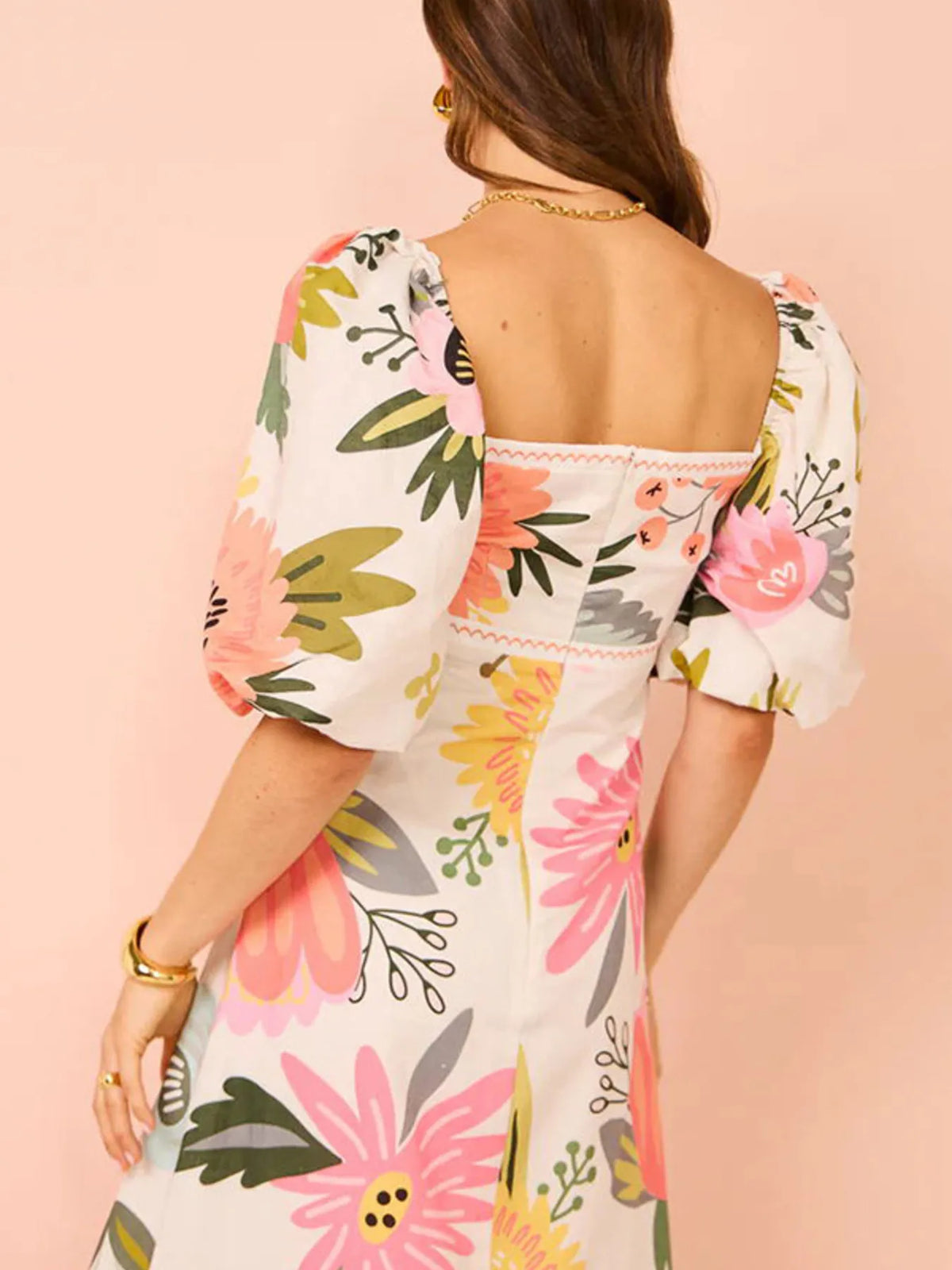 Evening Breeze Puff Sleeve Dress
