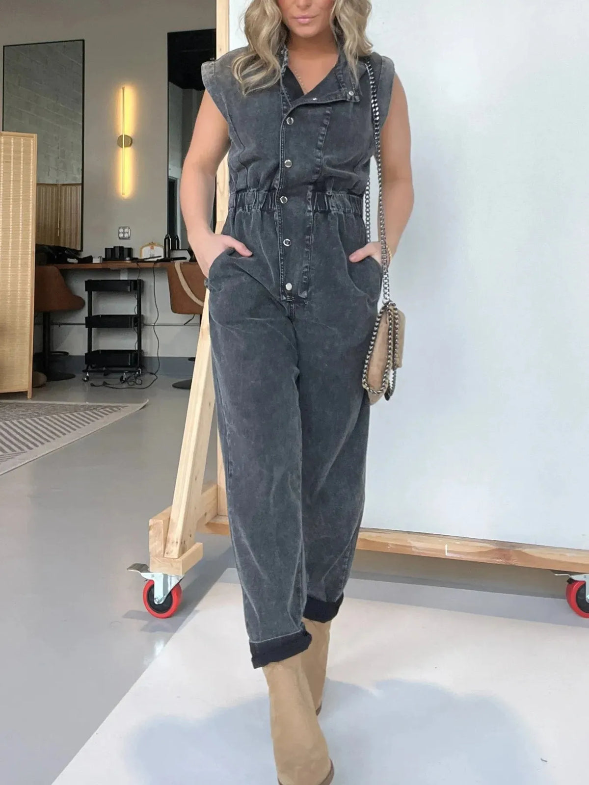 Downtown Denim Jumpsuit Plus Size