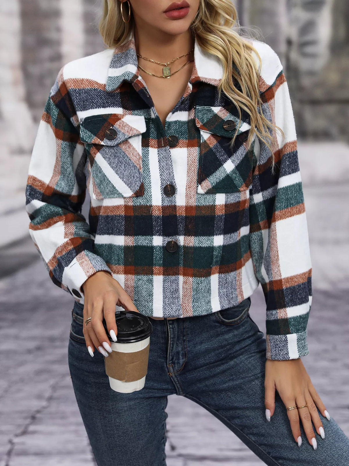 Hudson Plaid Cropped Jacket