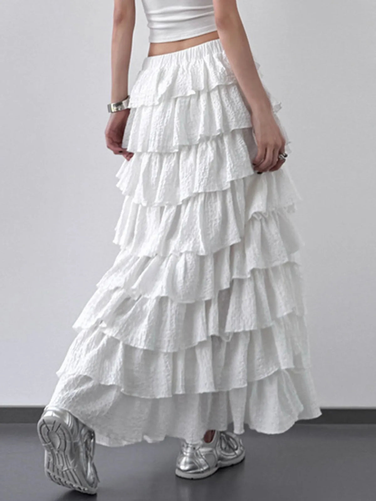 Harbor Flow Ruffle Layered Maxi Skirt
