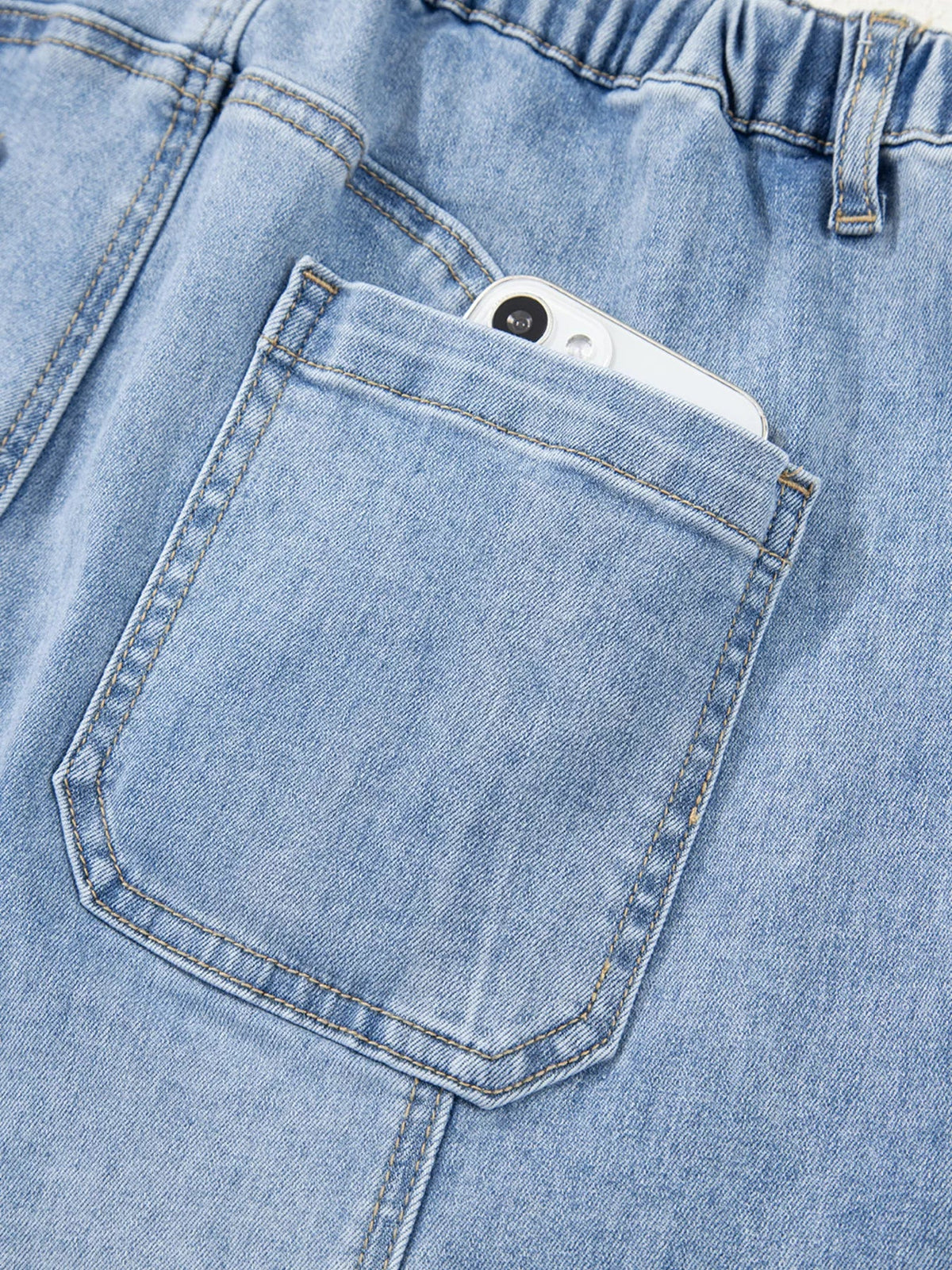 Downtown Drawstring Raw Hem Jeans