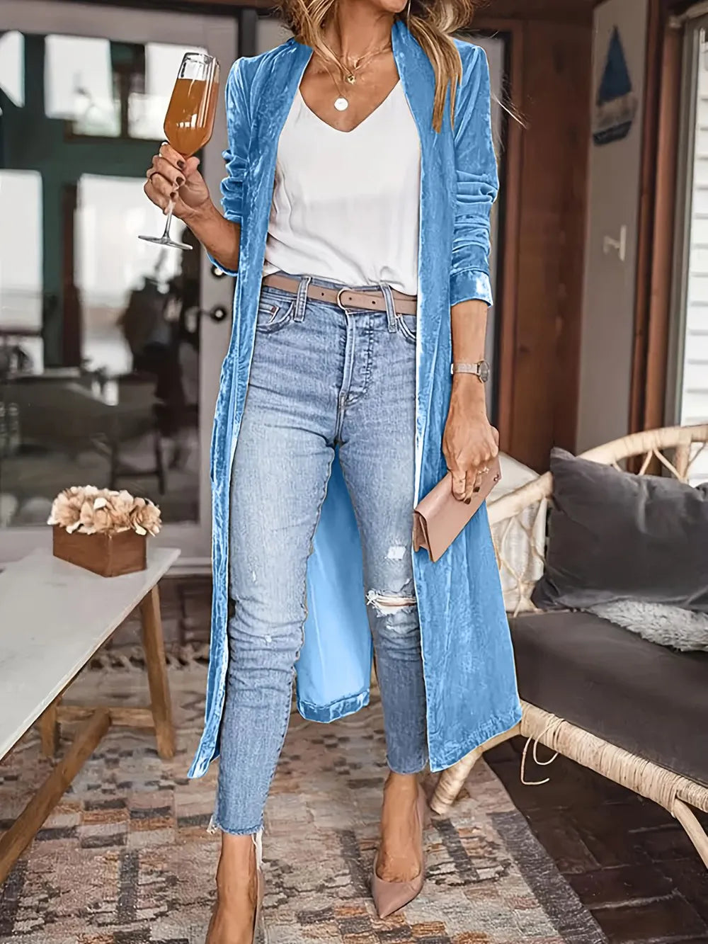 Harborline Open Drape Long Cardigan