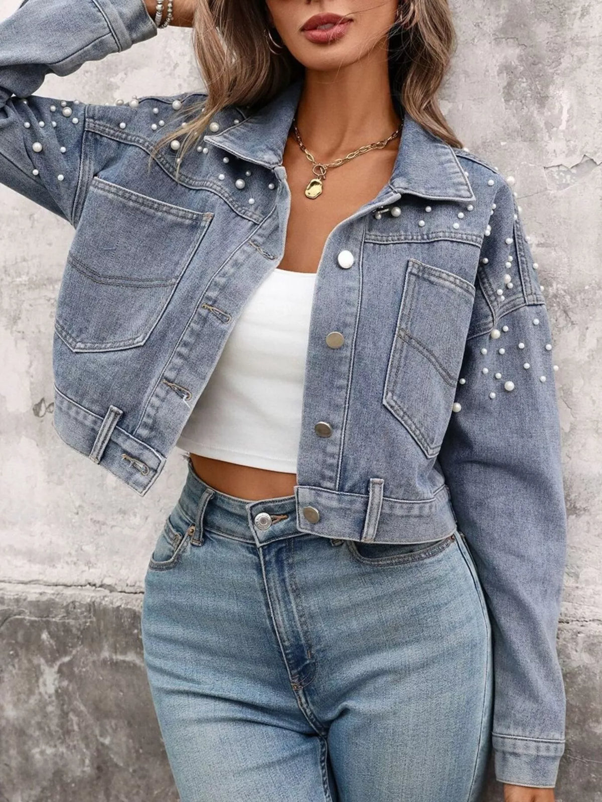 Pearl District Cropped Denim Jacket