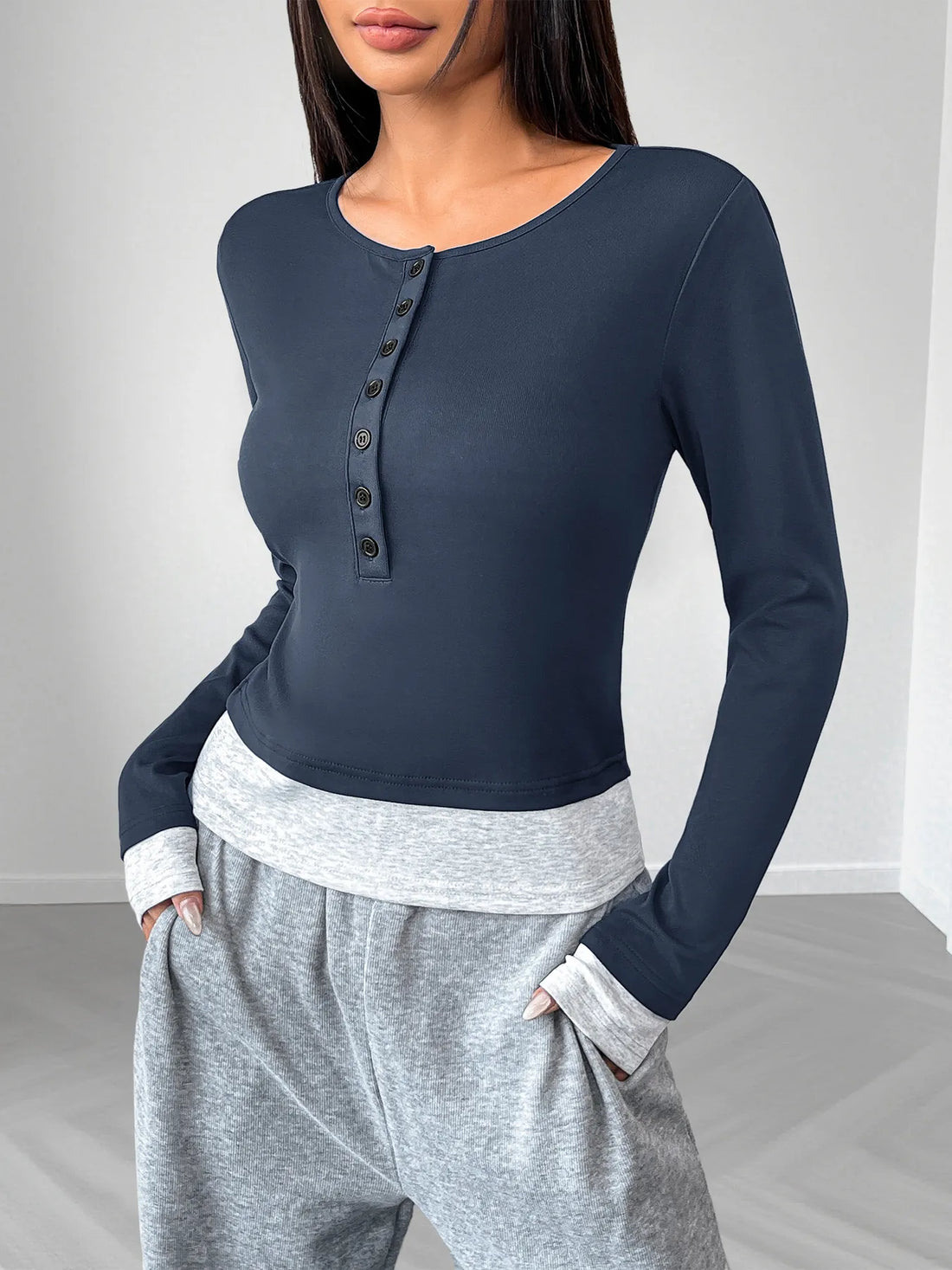 City Ease Long Sleeve Fitted T-Shirt