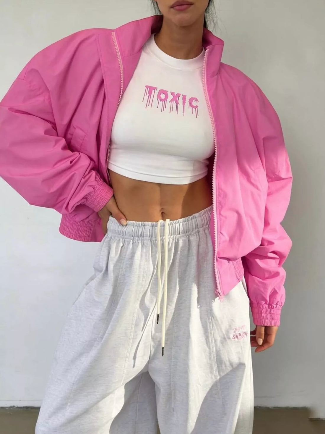 Neon Bloc Oversized Bomber Jacket