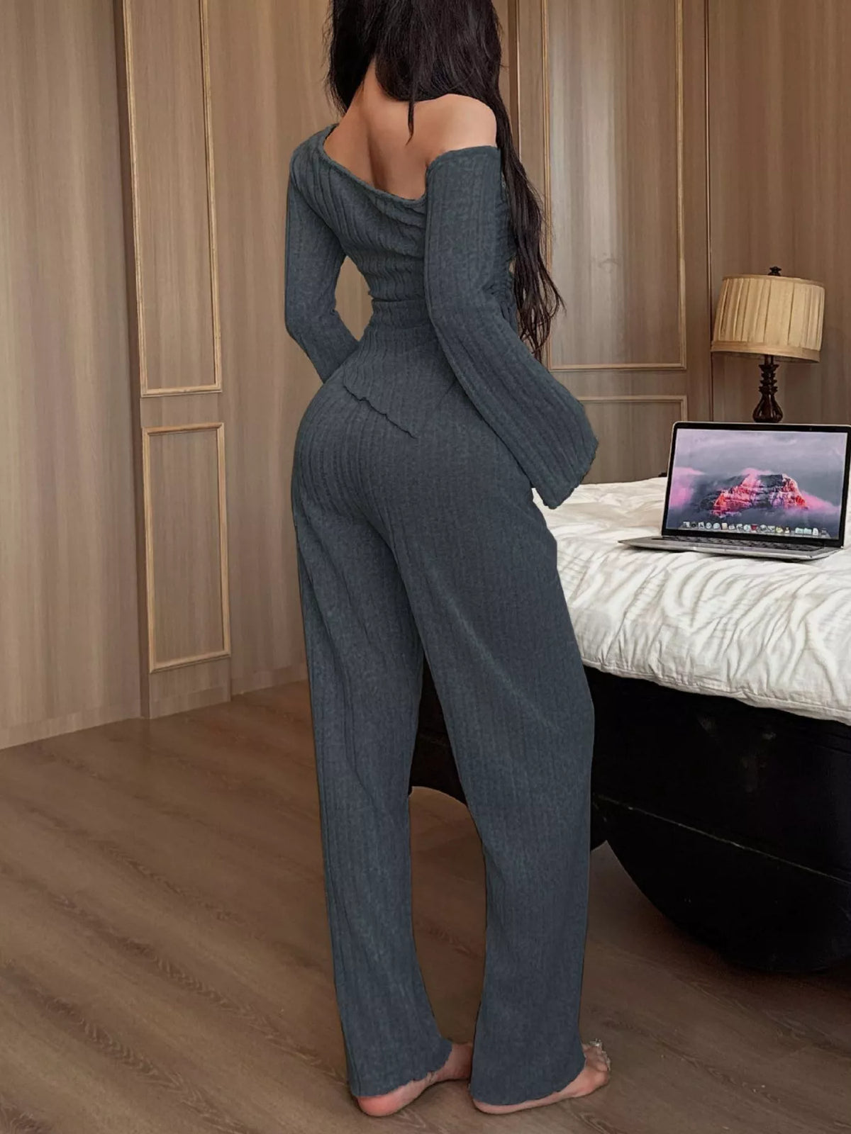 Loft Living Ribbed Knit Top & Pants Set