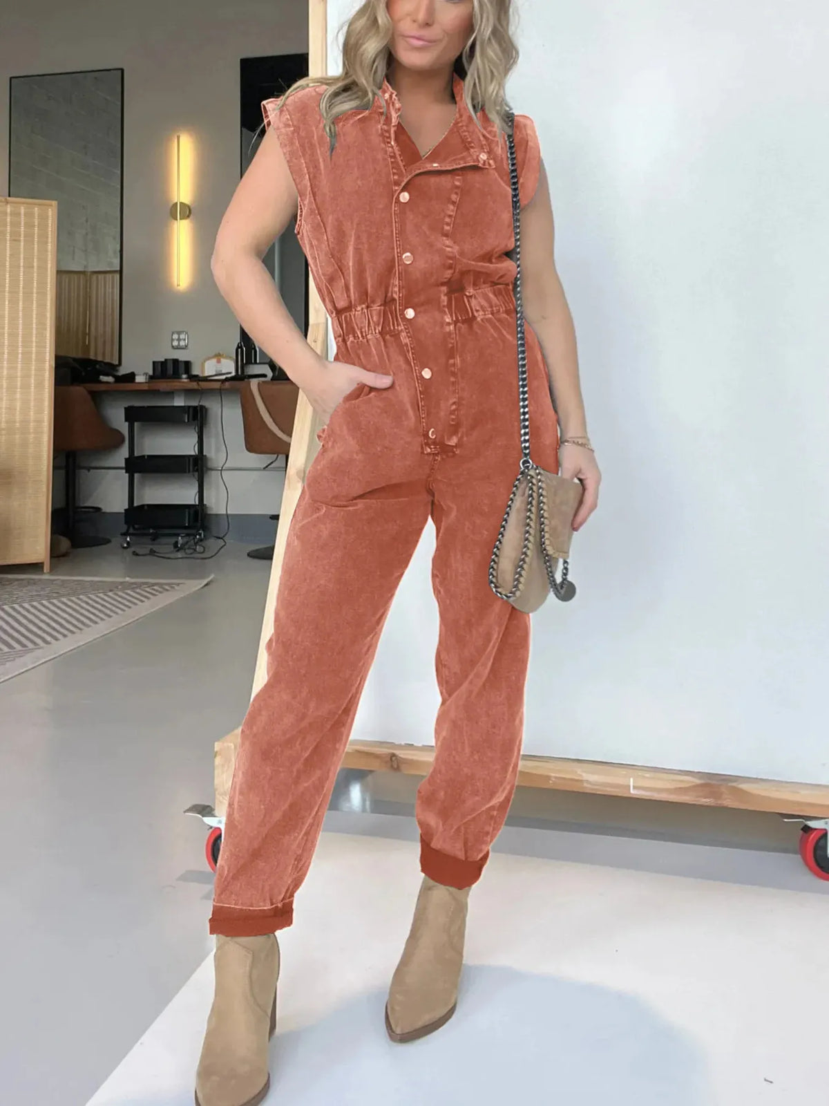 Downtown Denim Jumpsuit Plus Size