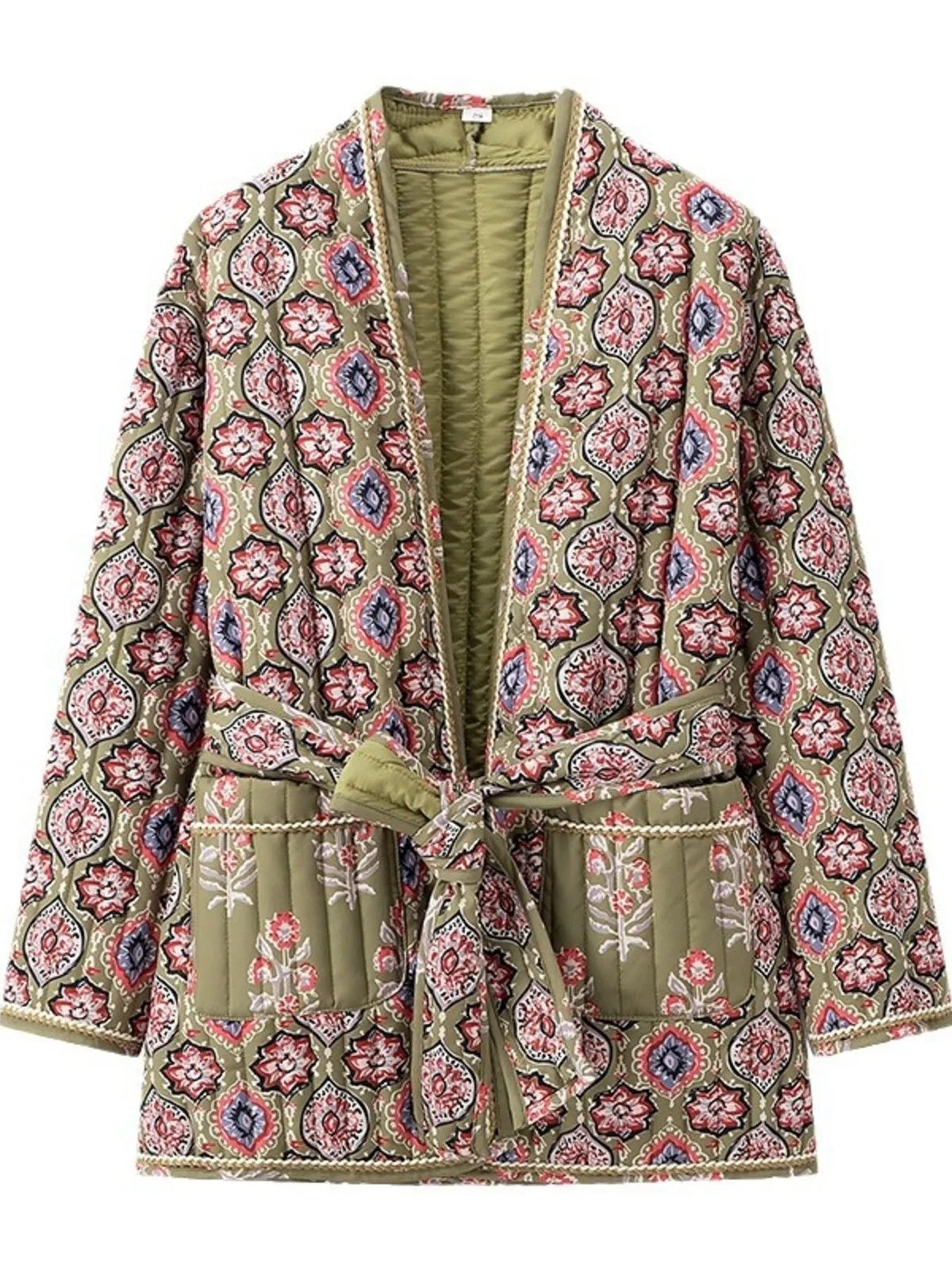 Cobblestone Muse Belted Floral Coat