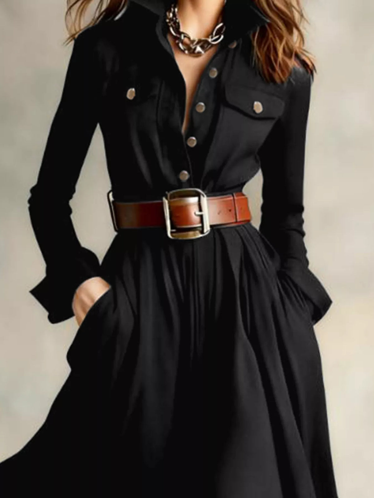 Modern Muse Button-Front Dress