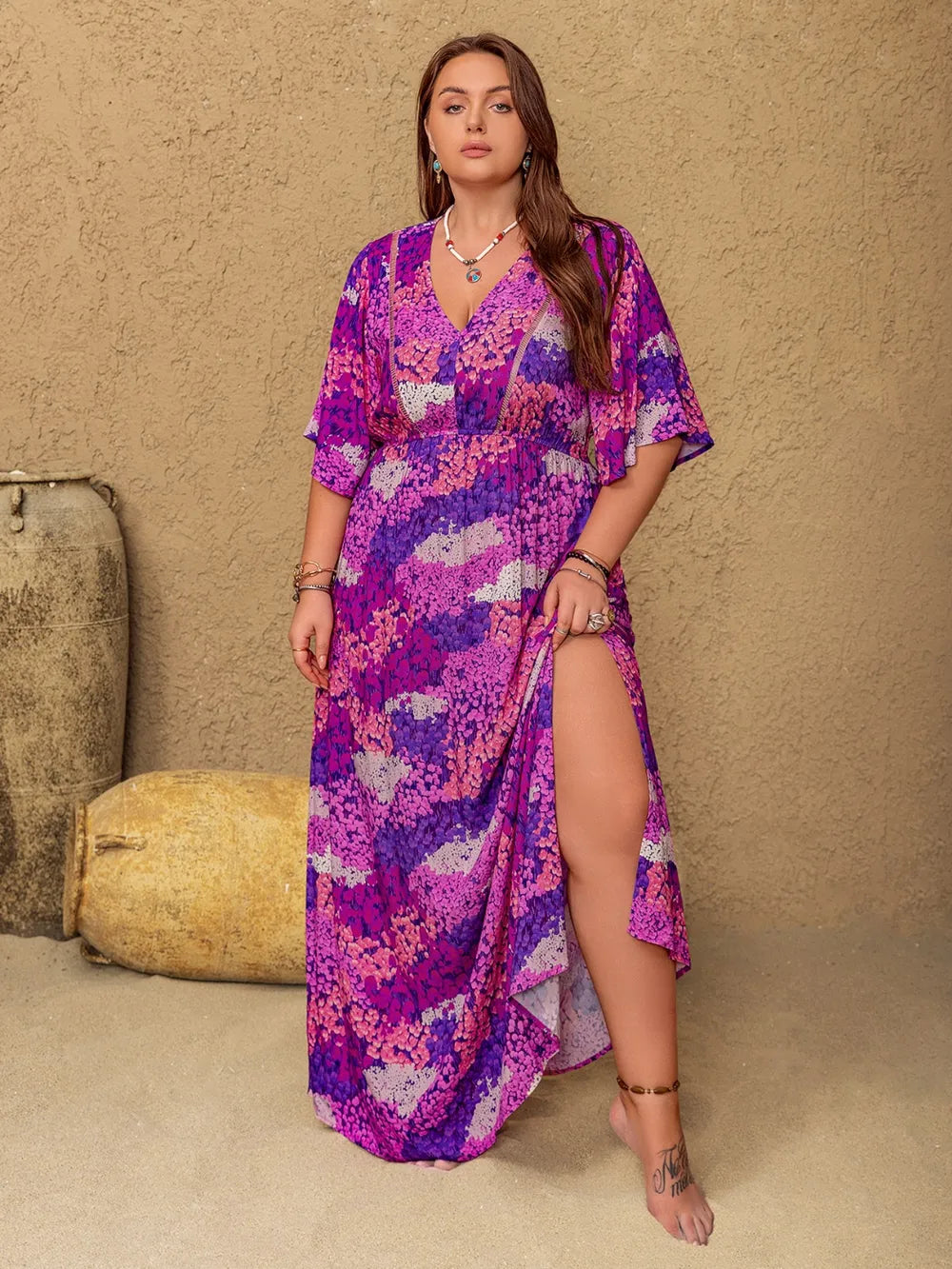 Sunset Flow Printed Maxi Dress Plus Size