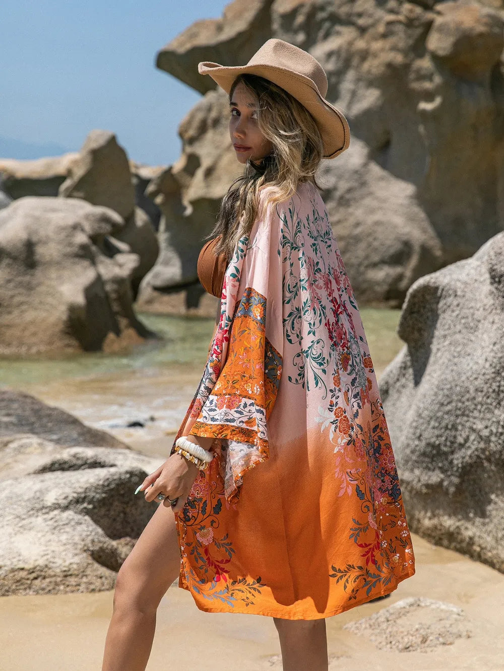 Tropical Drift Printed Open Cover-Up
