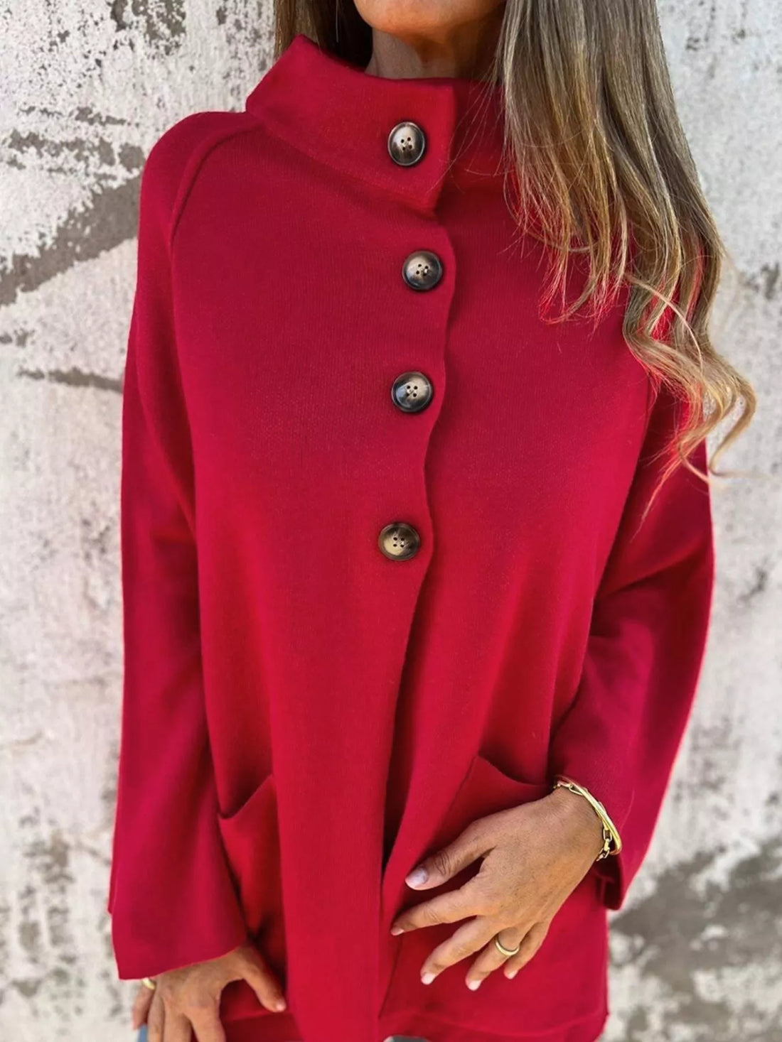 Borough Wrap Buttoned Knit Cardigan