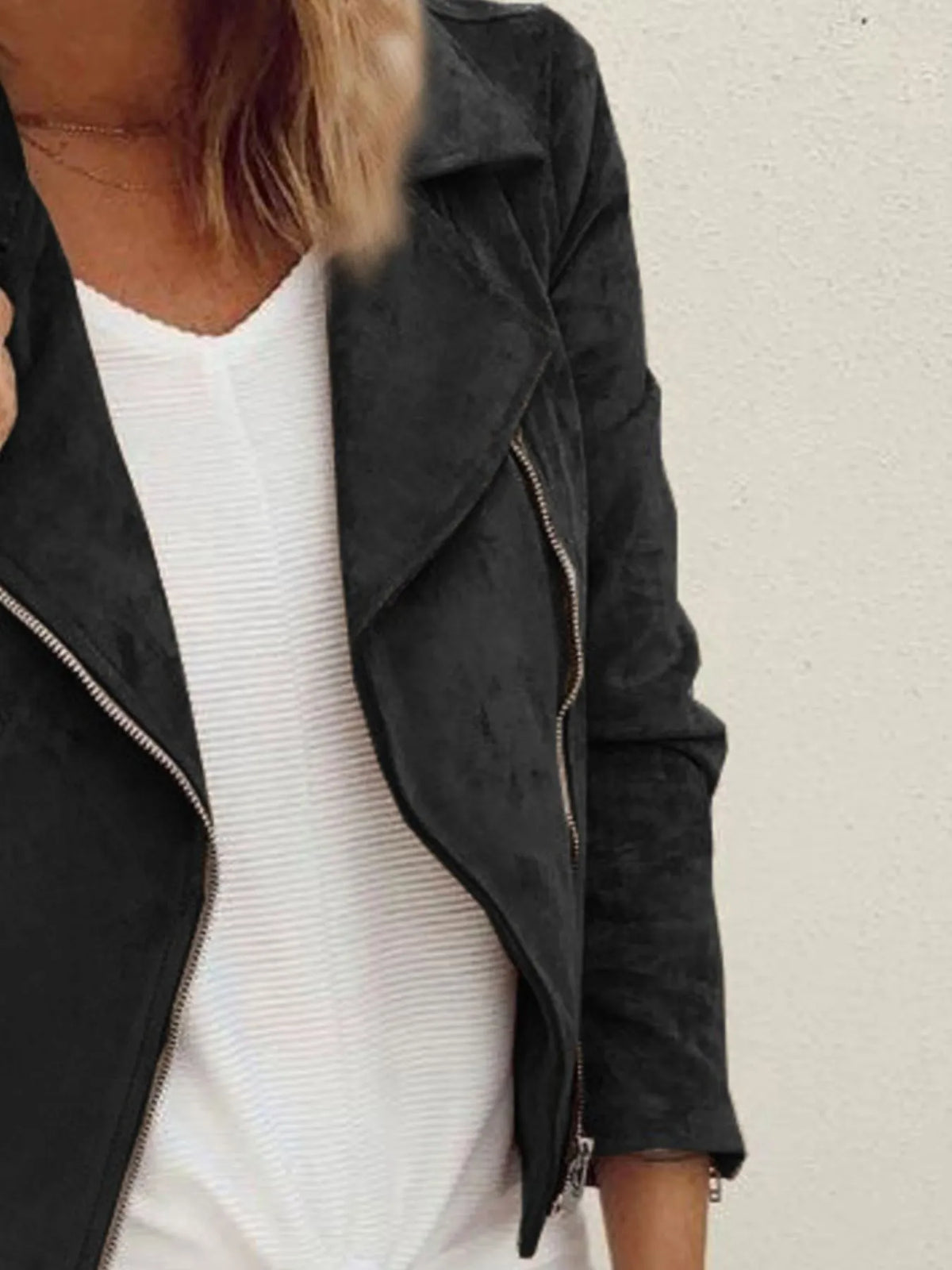 Effortless Edge Zip Up Long Sleeve Jacket