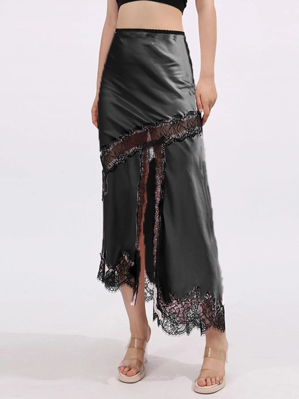 Midnight Muse Lace Trim Skirt