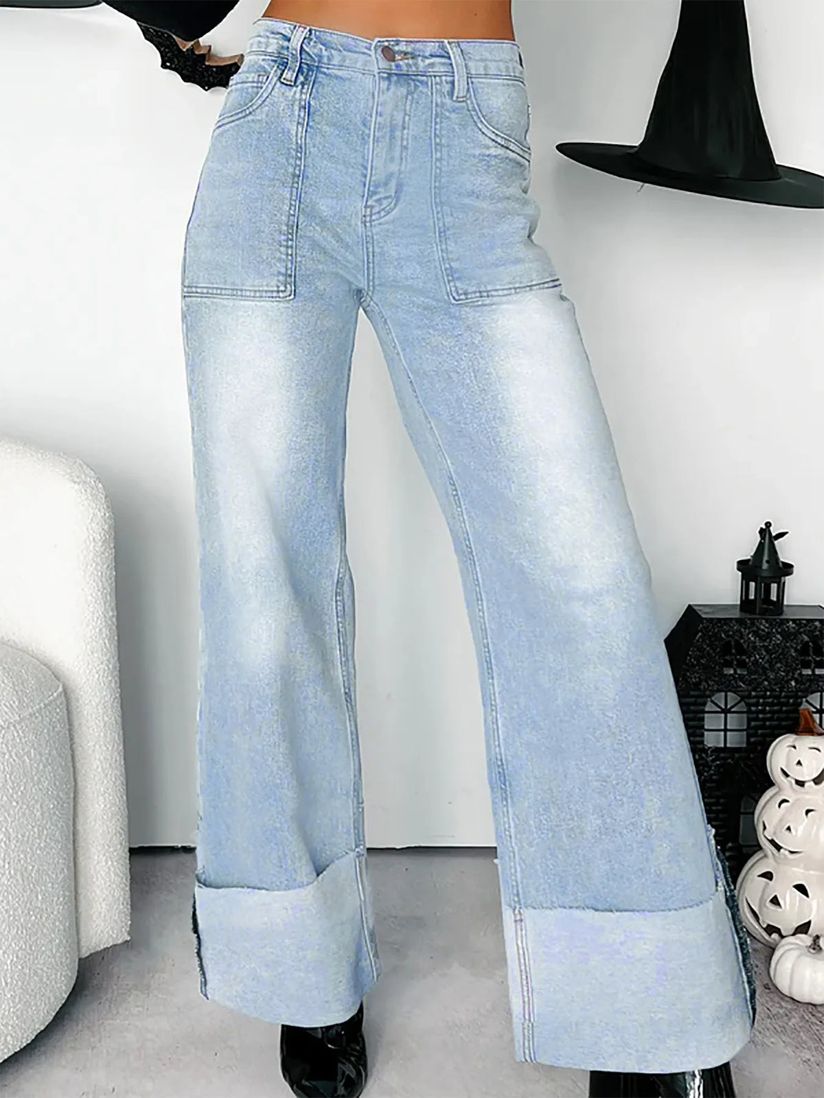 Downtown High-Waisted Wide-Leg Jeans