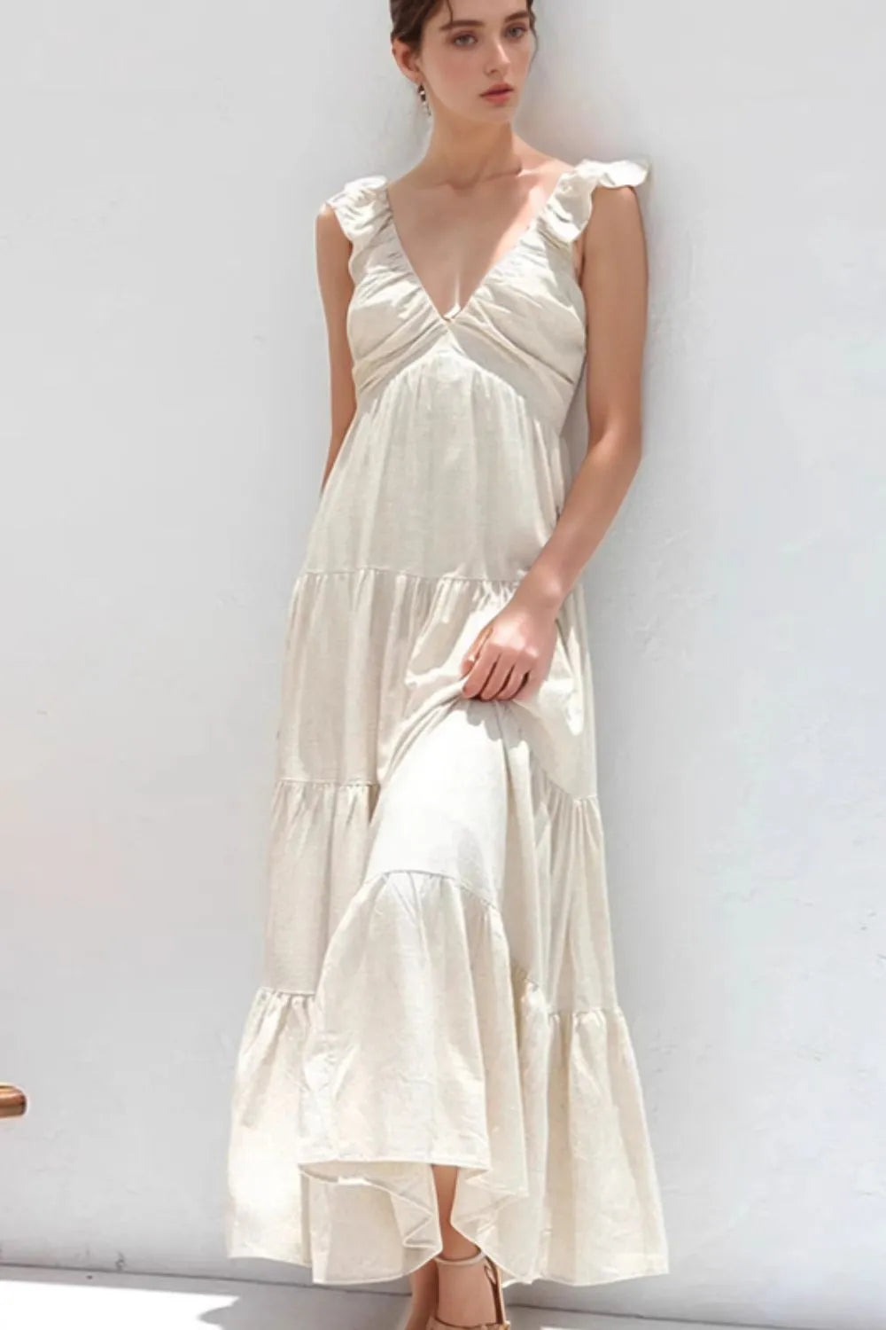 Willow Ruffle V-Neck Tiered Dress