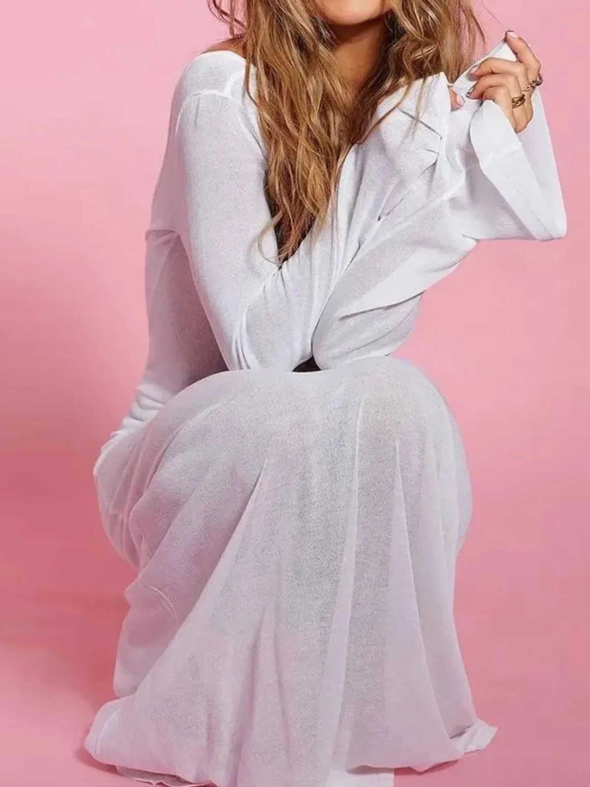 Midnight Drift Backless Maxi Cover-Up