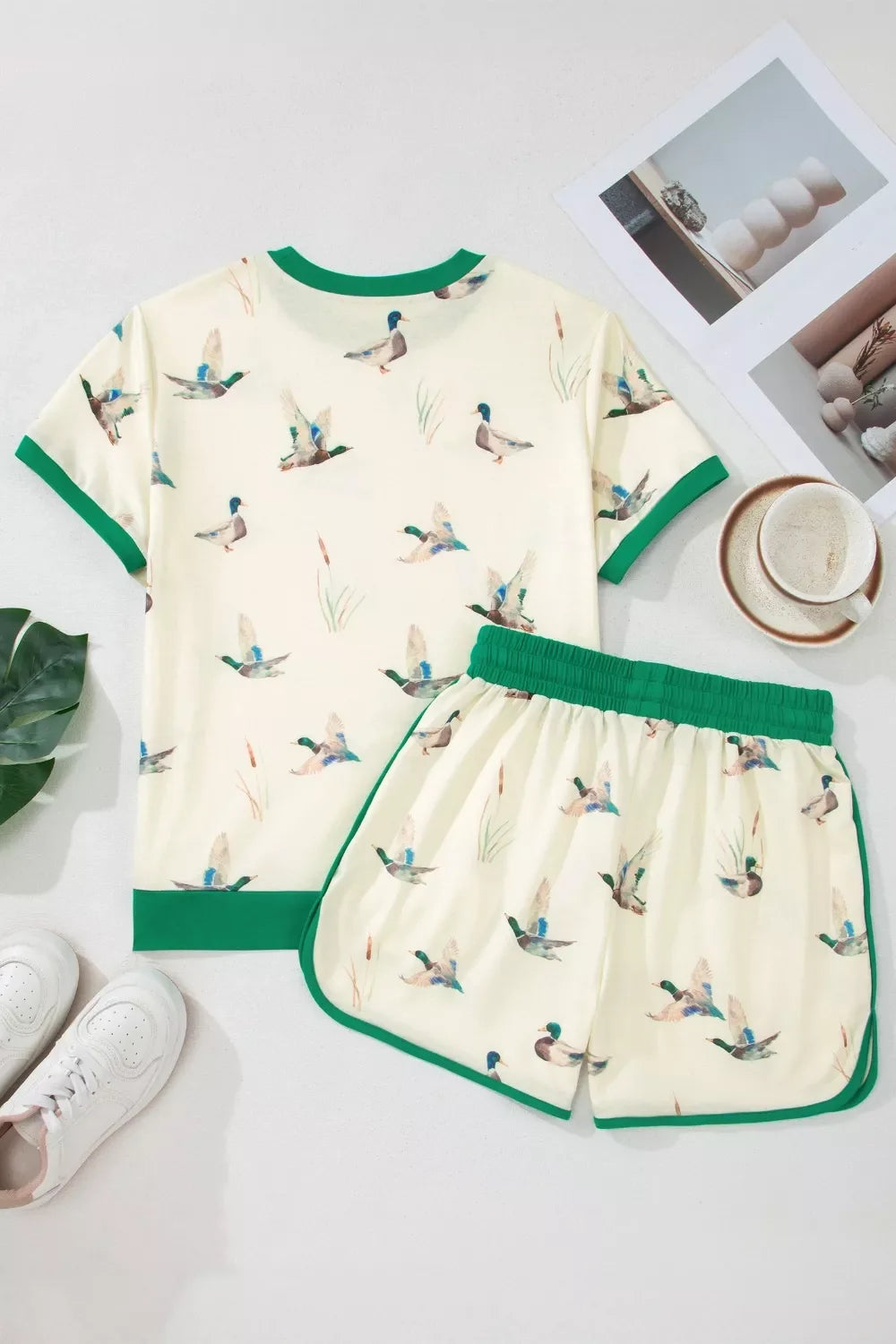 Casual Luxe Mallard Printed Top & Short Set