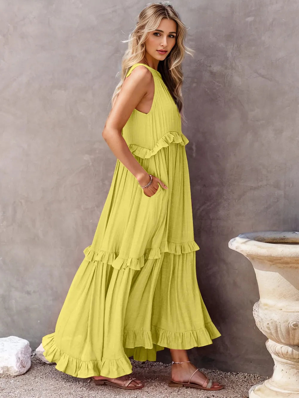 Romance Tiered Ruffle Maxi Dress