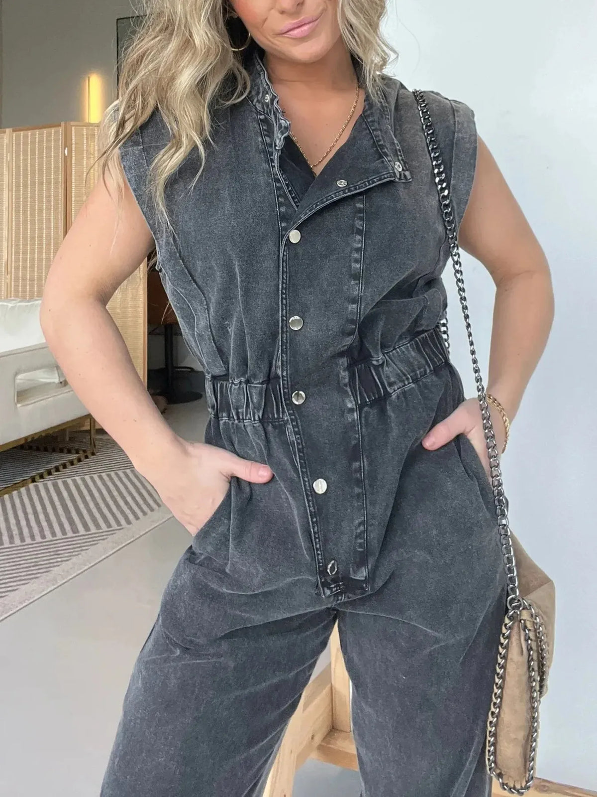 Downtown Denim Jumpsuit Plus Size