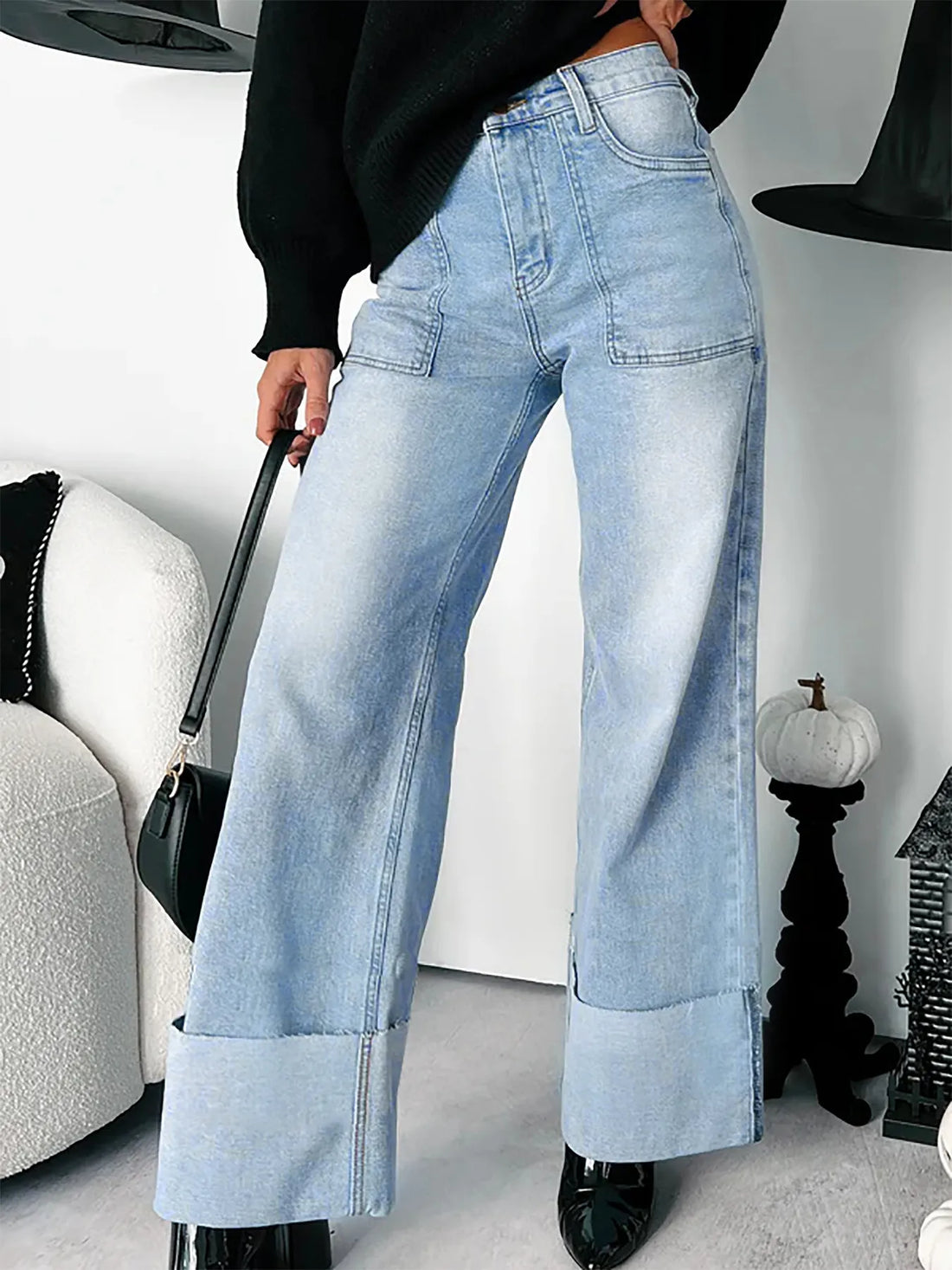 Downtown High-Waisted Wide-Leg Jeans