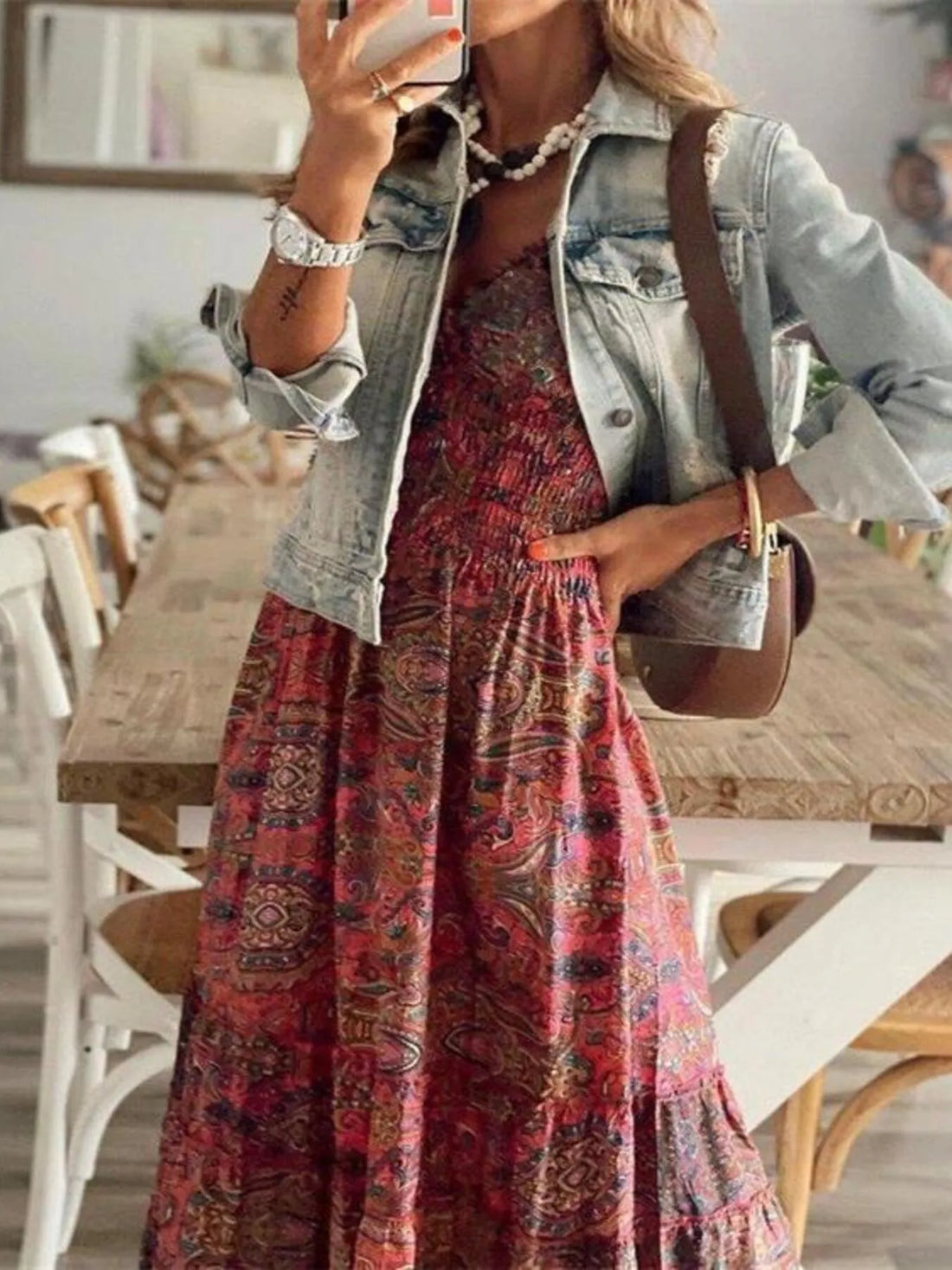 Bohemian Sunset Paisley Maxi Dress